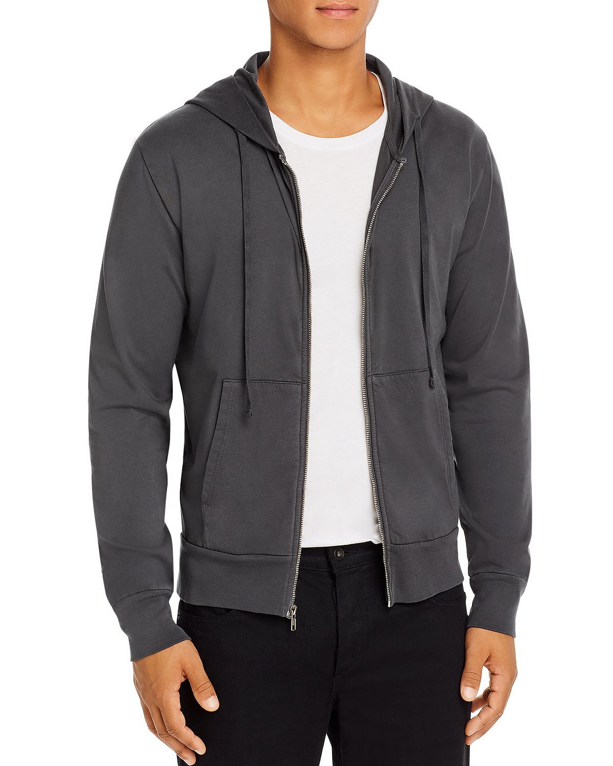M Singer Cotton Zip Hoodie Charcoal