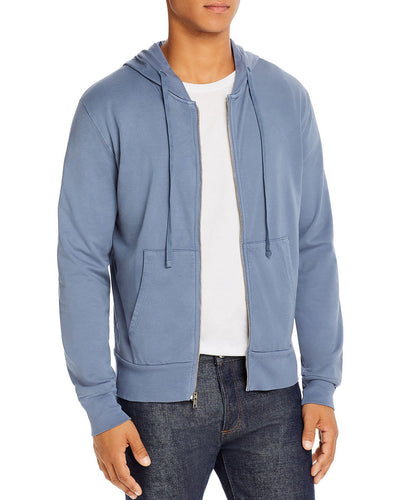 M Singer Cotton Zip Hoodie Slate Blue