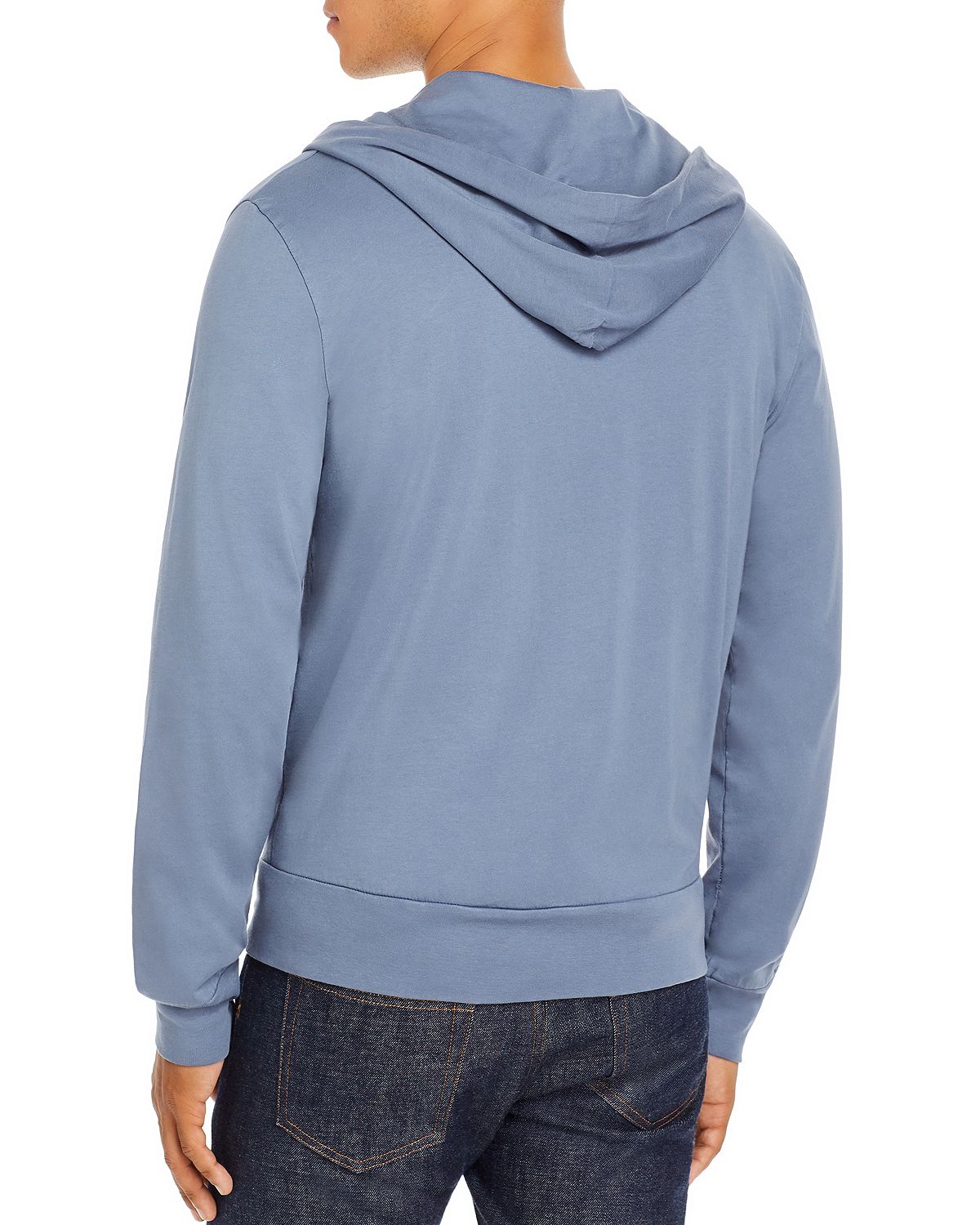 M Singer Cotton Zip Hoodie Slate Blue