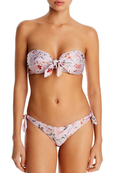 MINKPINK Summer Meadow Tie Bandeau Convertible Bikini Top in Floral Multicolor