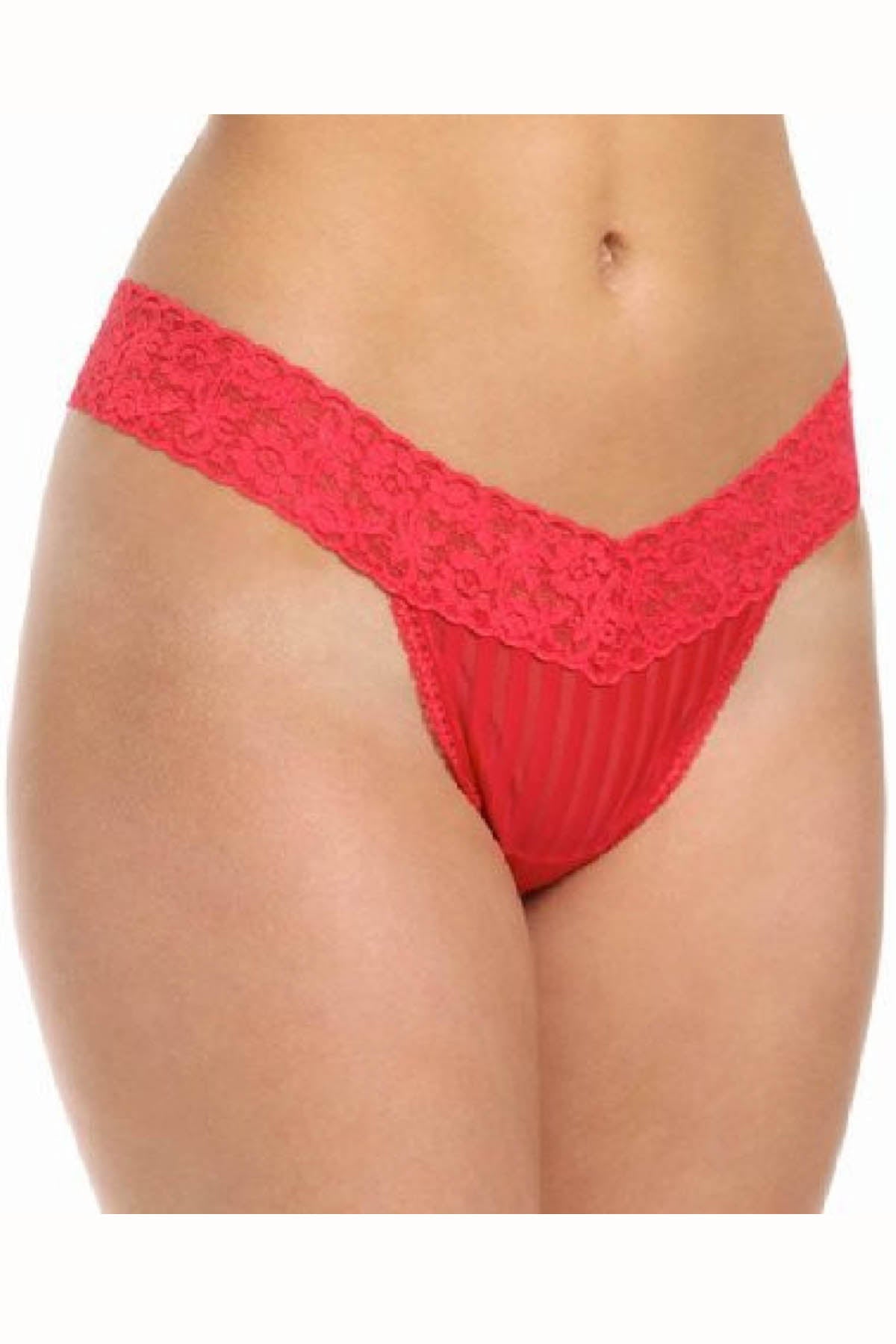 Maidenform Red Striped Lace Thong