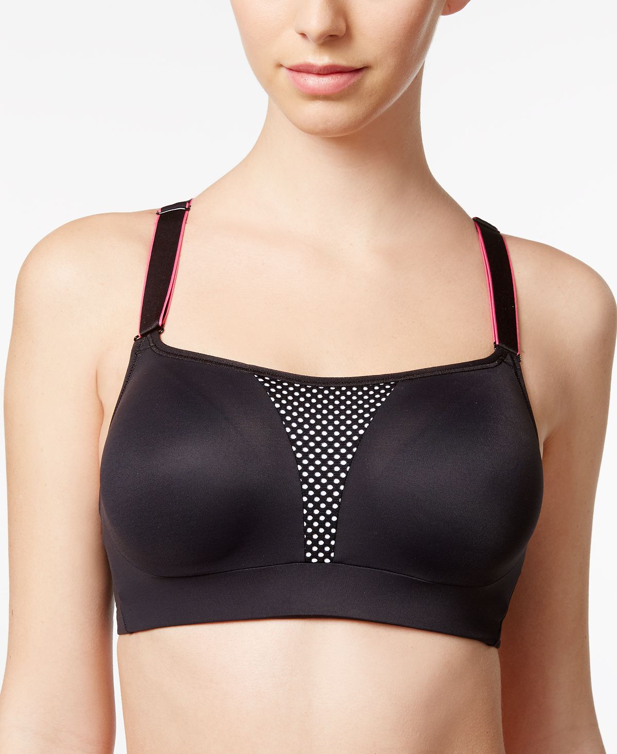 Maidenform Sport Ultimate Medium-impact Full Coverage Sports Bra Dm7989 Black/Pinksickle
