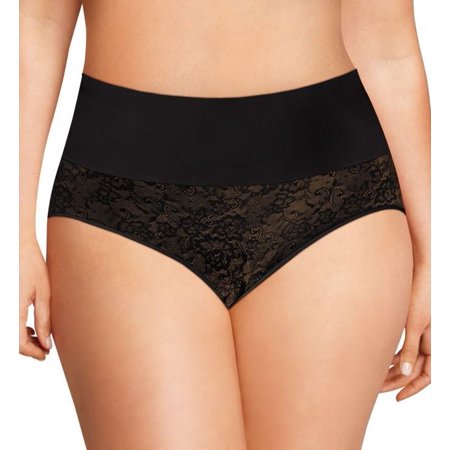 Maidenform Women's Dm0055 Tame Your Tummy Curvy Plus Size Brief Panty Black