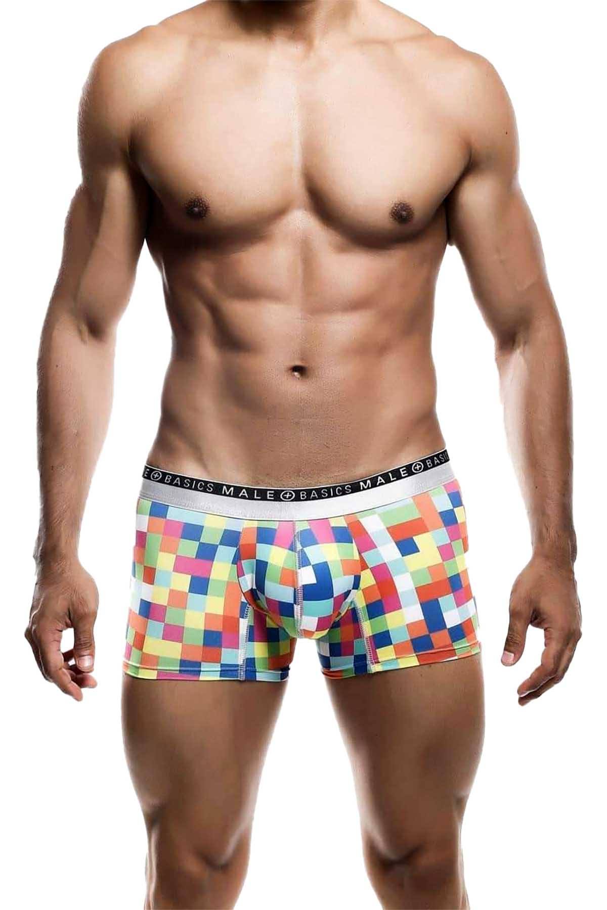 Male Basics Green Pixels Hipster Trunk