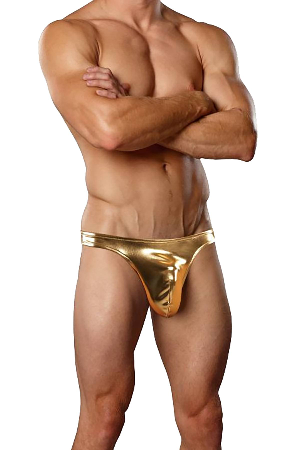 Male Power Gold Heavy-Metal Bong Thong