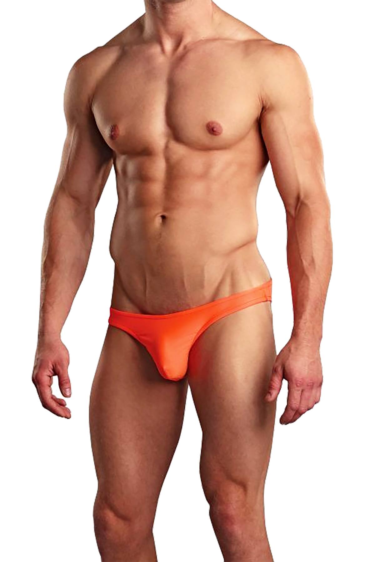 Male Power Orange Euro-Male Spandex Brazilian-Pouch Bikini Brief