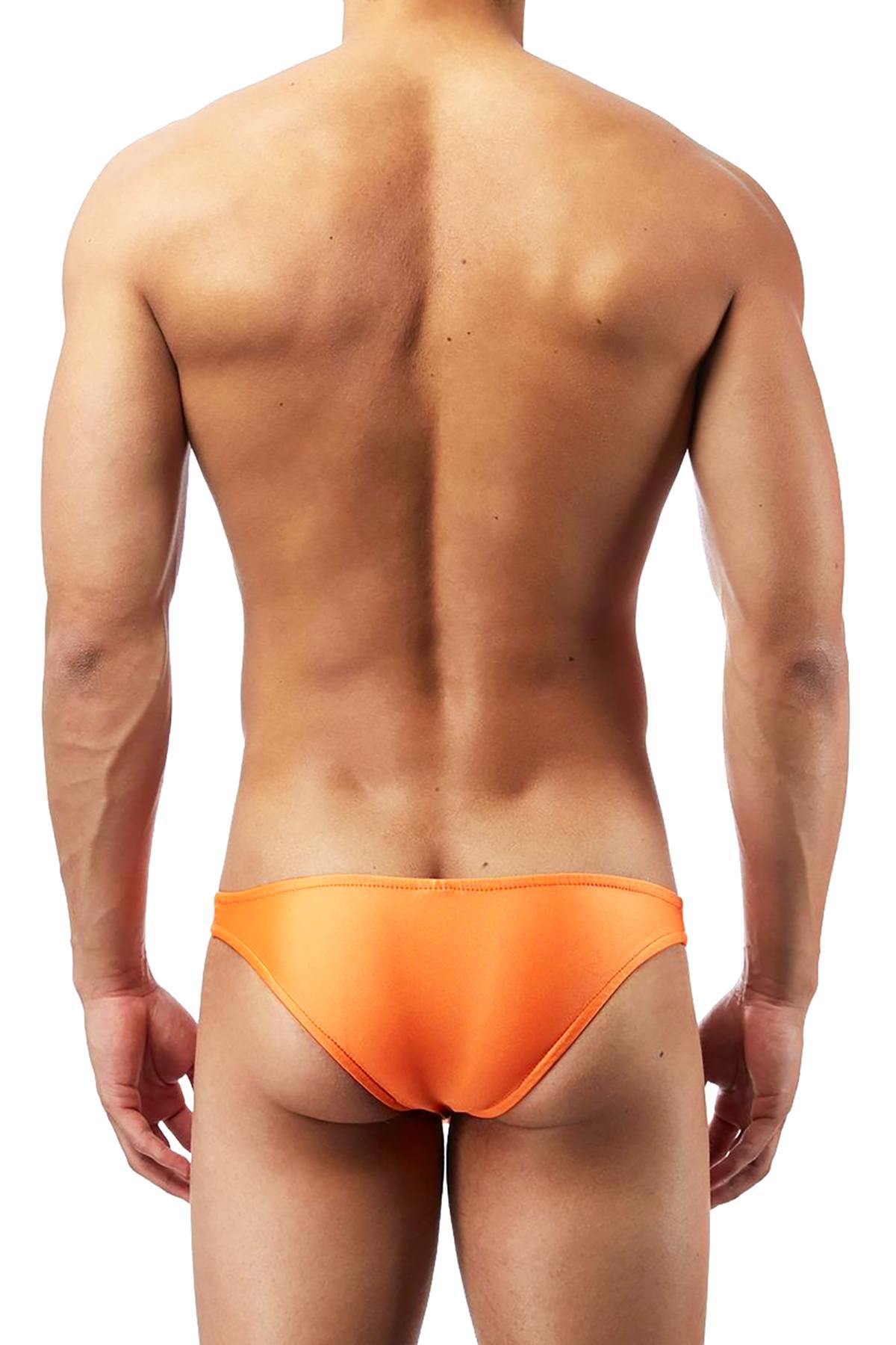 Male Power Orange Euro-Male Spandex Brazilian-Pouch Bikini Brief