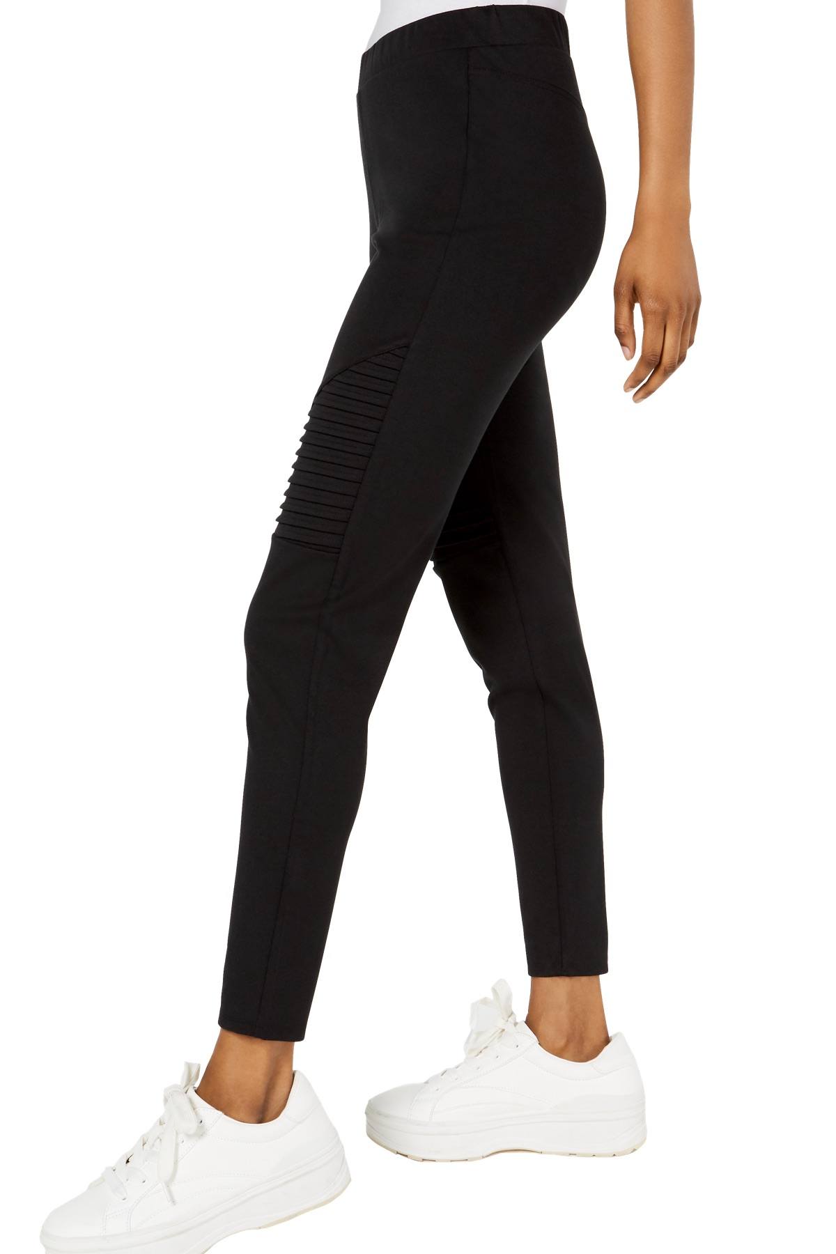 Material Girl Jet Black Junior's High Rise Moto Legging
