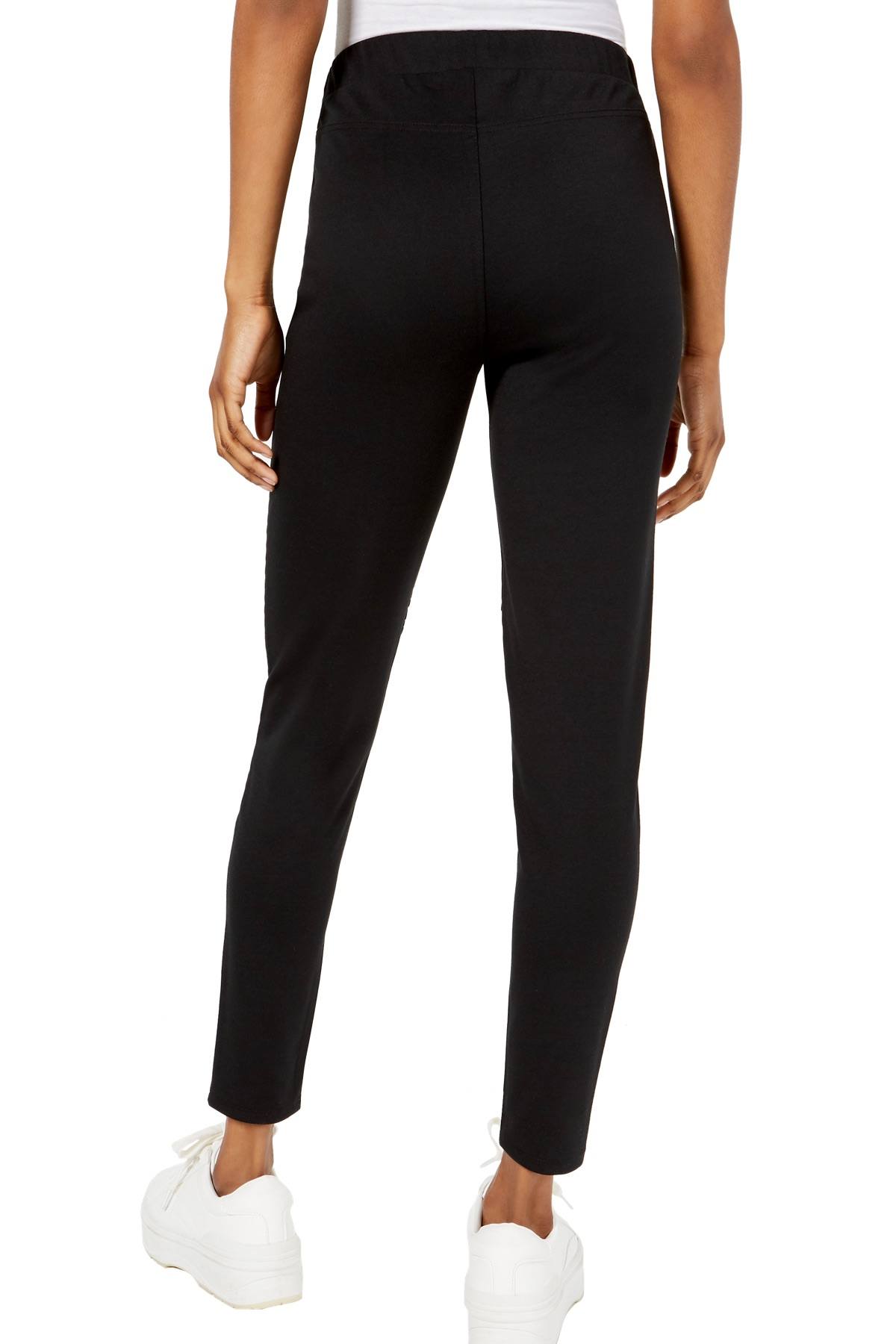 Material Girl Jet Black Junior's High Rise Moto Legging
