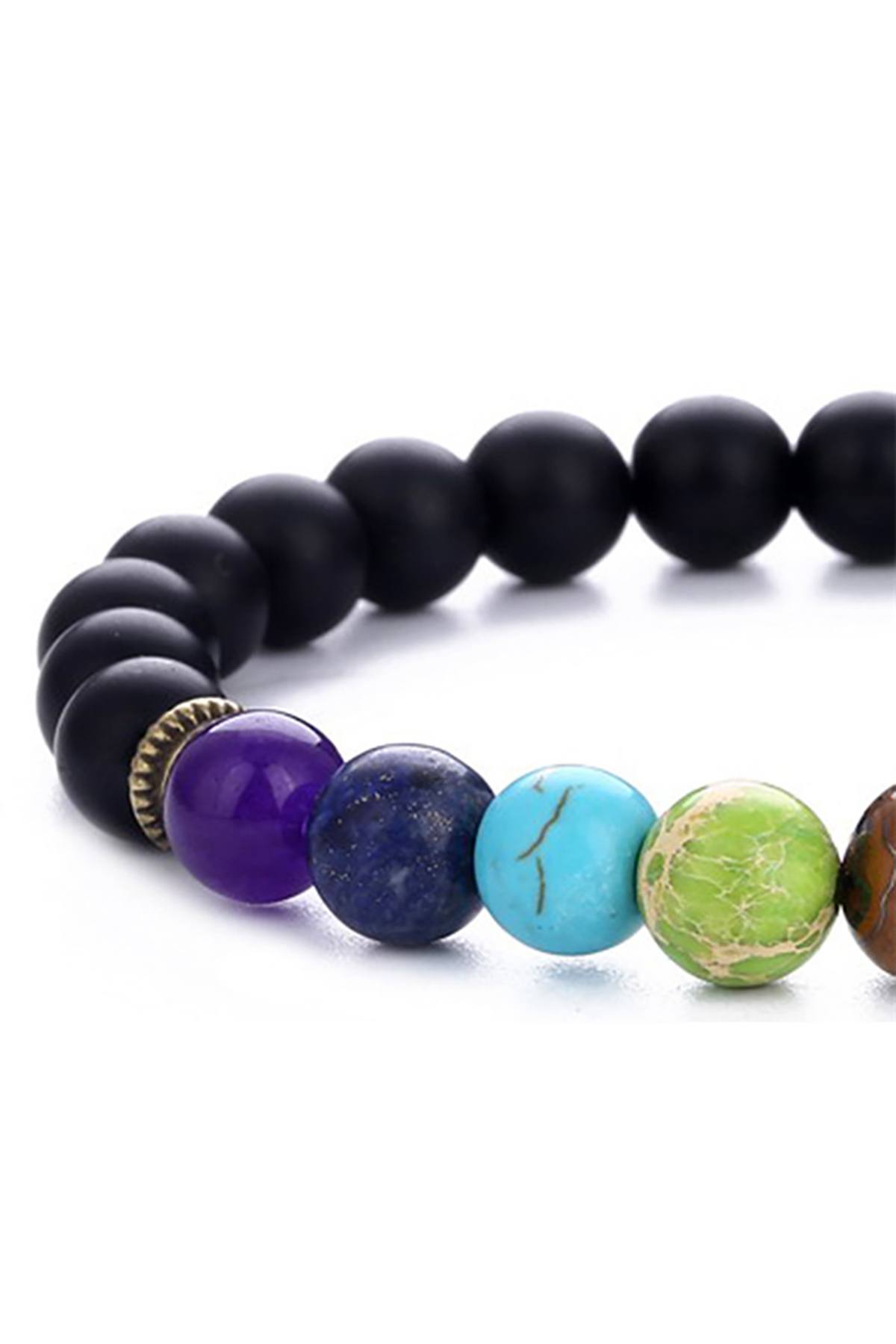 Matte Black Onyx 7-Chakra Reiki Healing Bracelet
