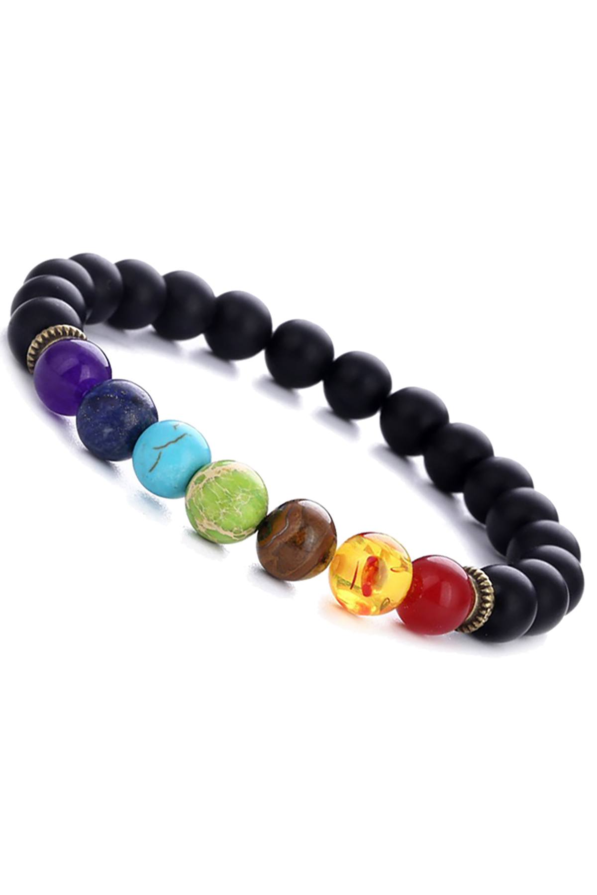 Matte Black Onyx 7-Chakra Reiki Healing Bracelet