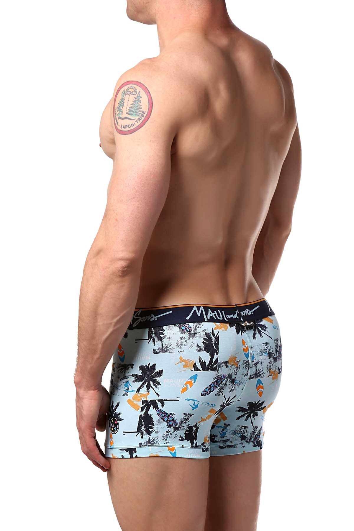 Maui and Sons Blue/Surfboards Cotton-Stretch Trunk 2-Pack