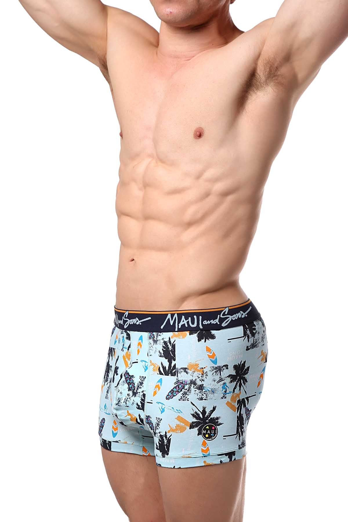 Maui and Sons Blue/Surfboards Cotton-Stretch Trunk 2-Pack