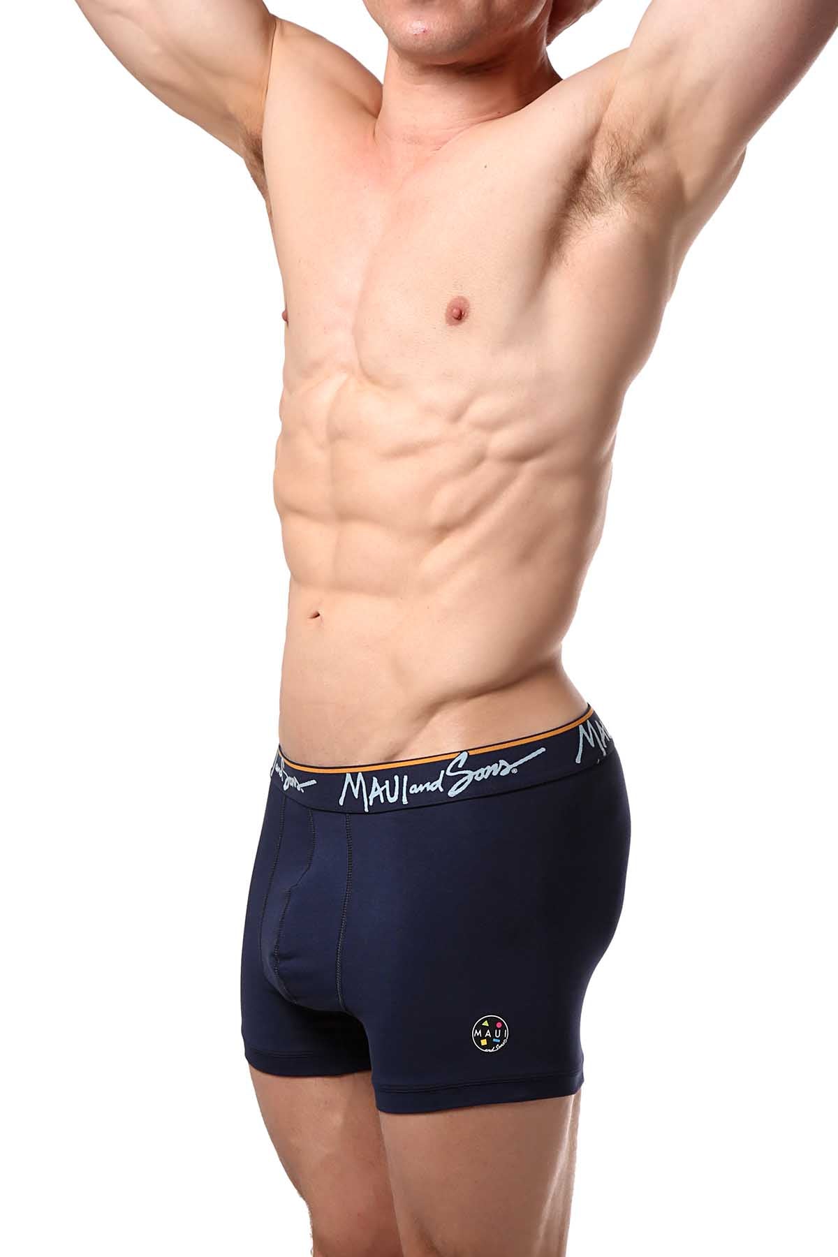 Maui and Sons Blue/Surfboards Cotton-Stretch Trunk 2-Pack
