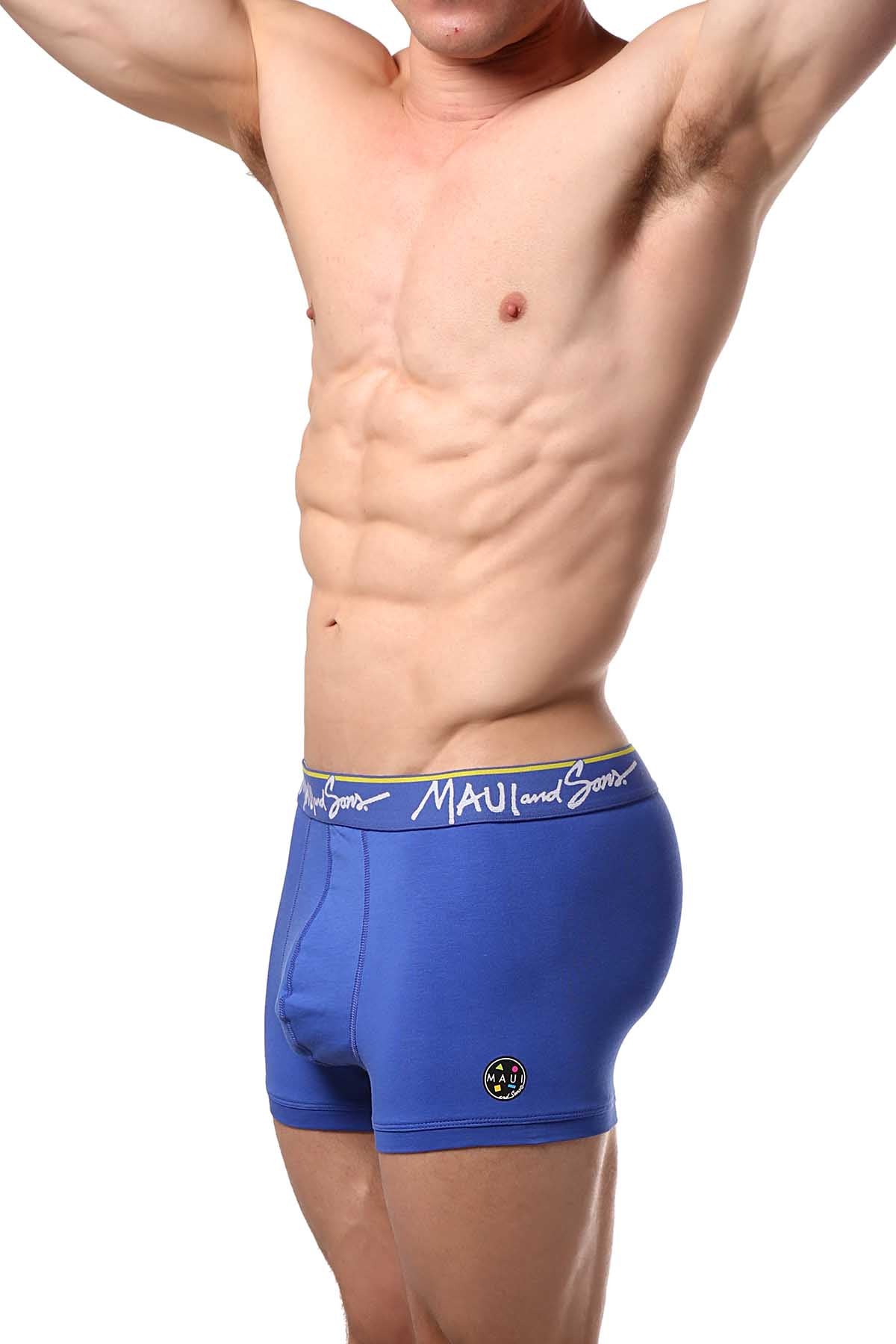 Maui and Sons Blue/Tropical-Fruits Cotton-Stretch Trunk 2-Pack