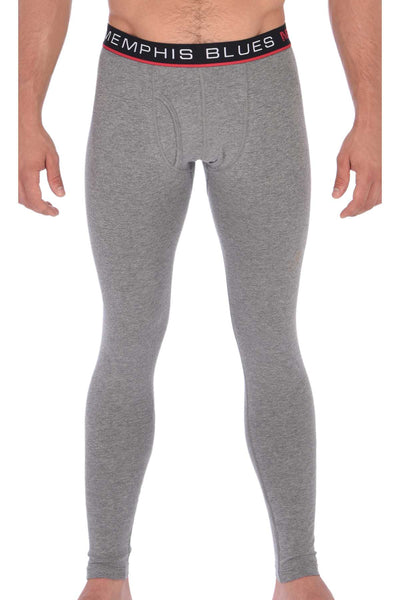 Memphis Blues Grey Cotton-Stretch Long Underwear