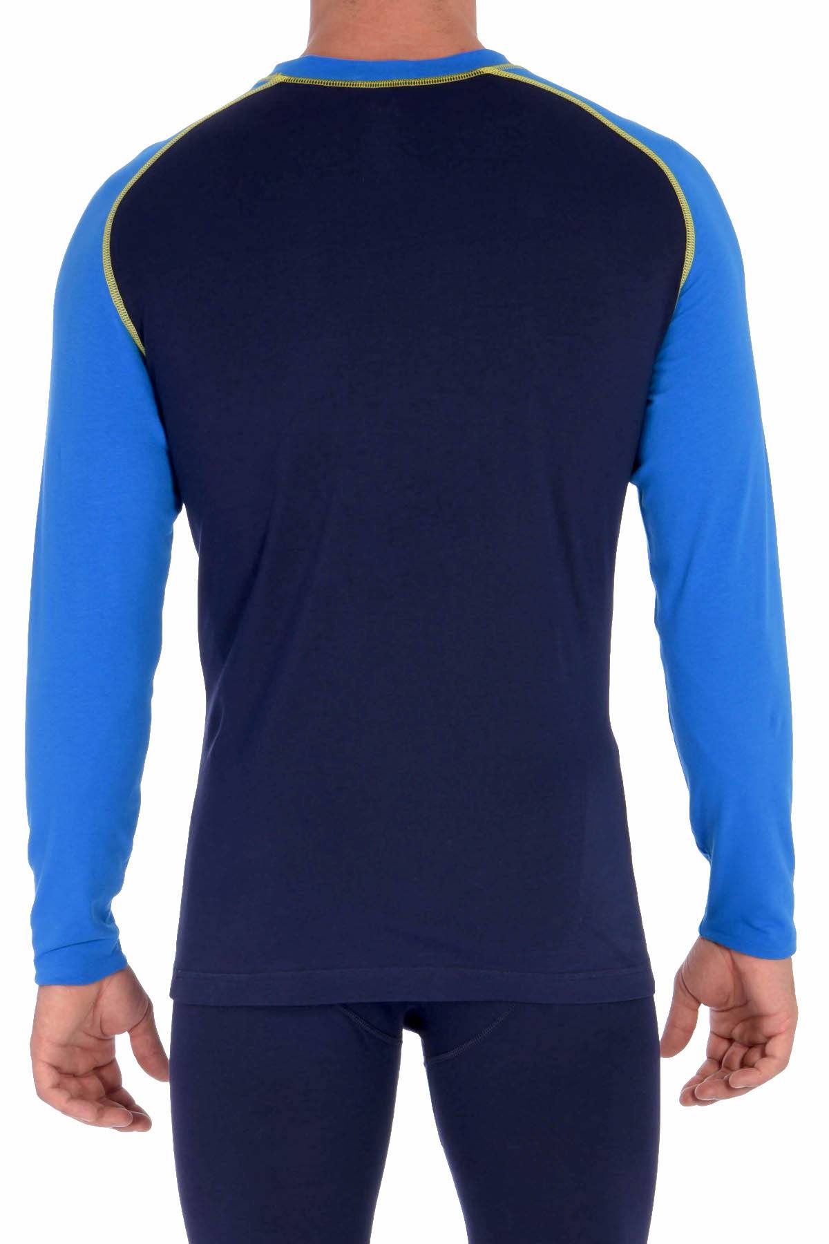 Memphis Blues Royal/Navy Cotton-Stretch L/S Crew-Neck Top
