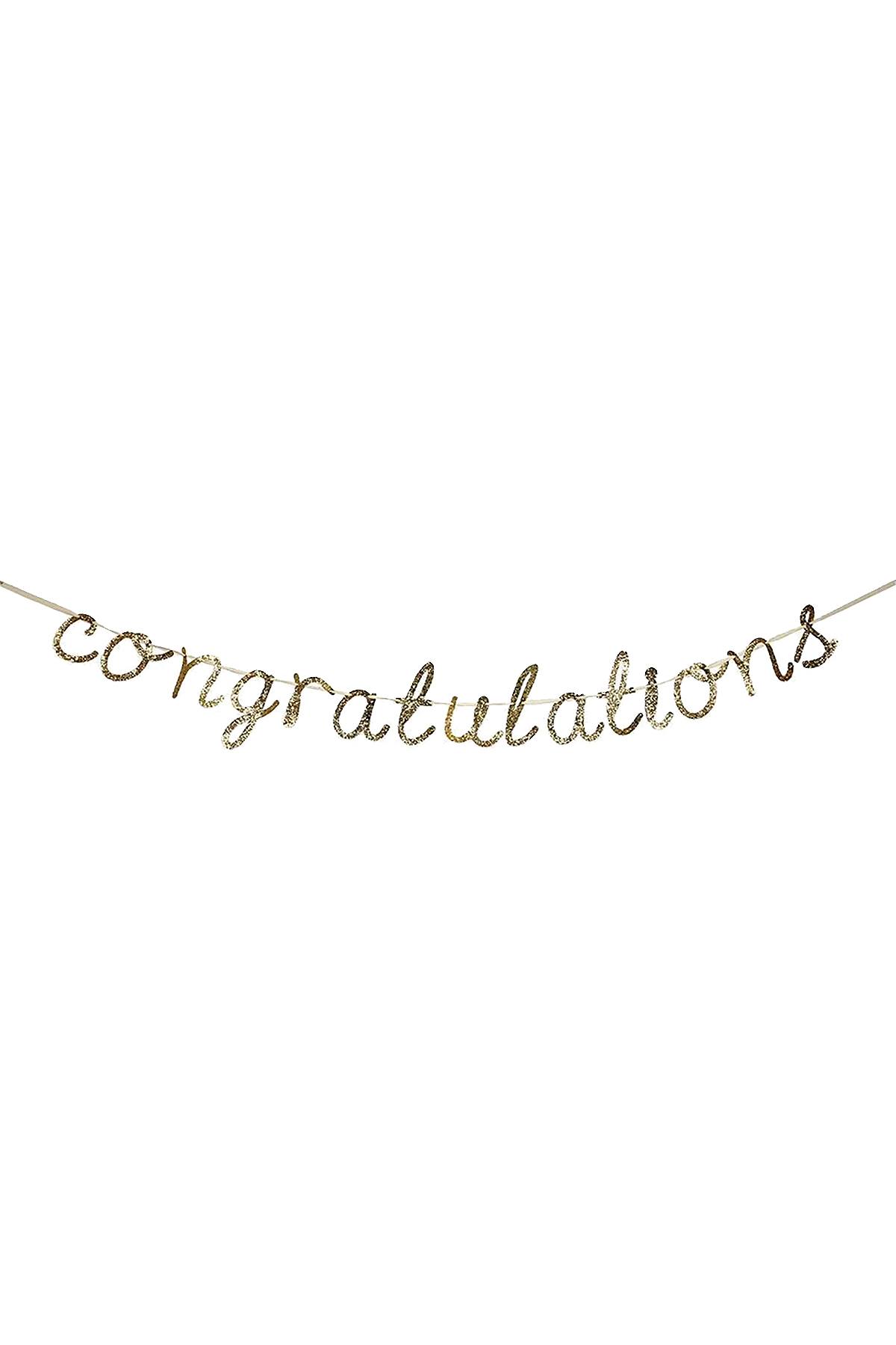 Meri Meri Gold Glitter Congratulations Garland