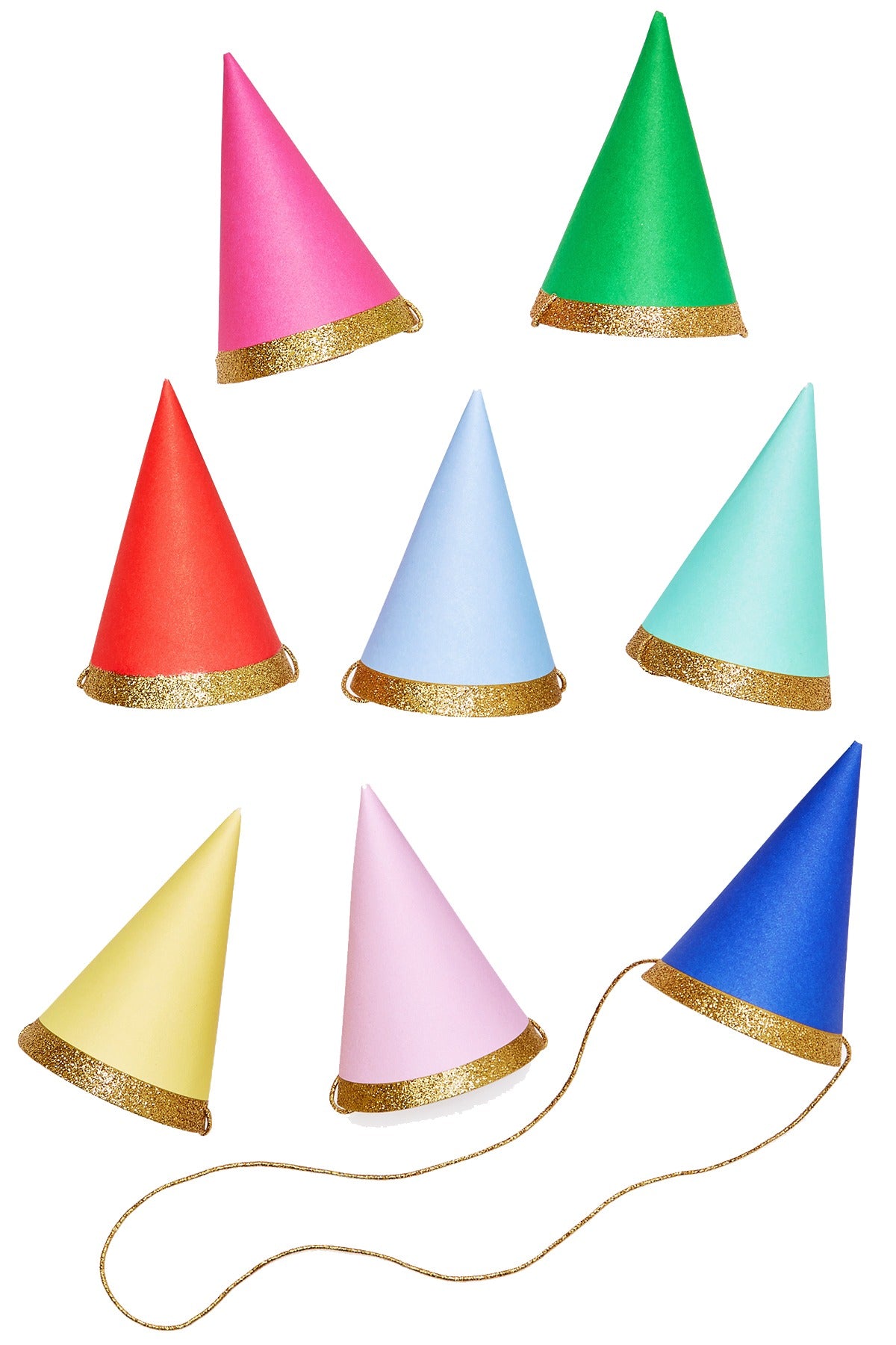 Meri Meri Gold/Multi Mini Party Hat 8-Pack