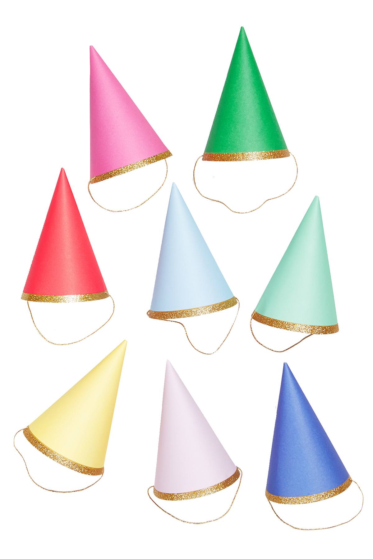 Meri Meri Gold/Multi Party Hat 8-Pack
