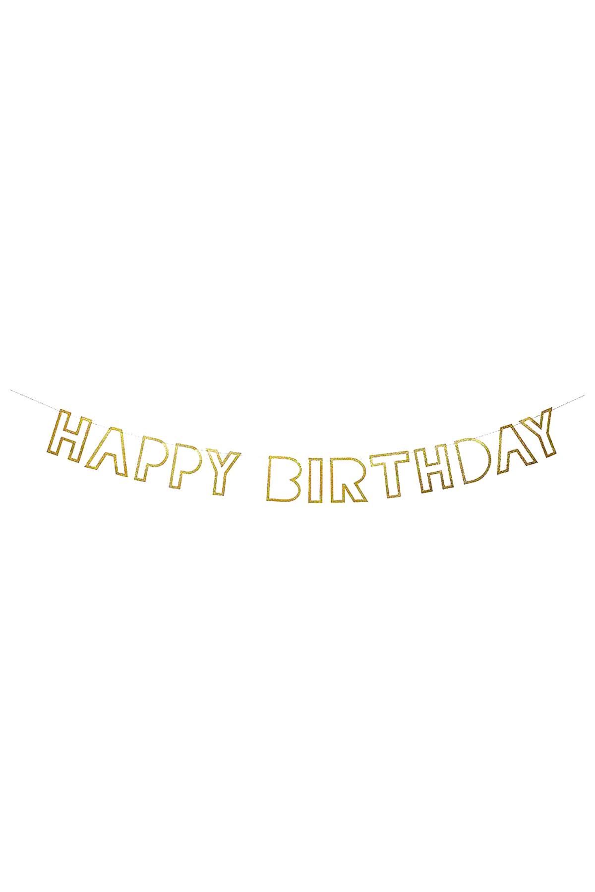 Meri Meri Gold Outline Happy Birthday Garland