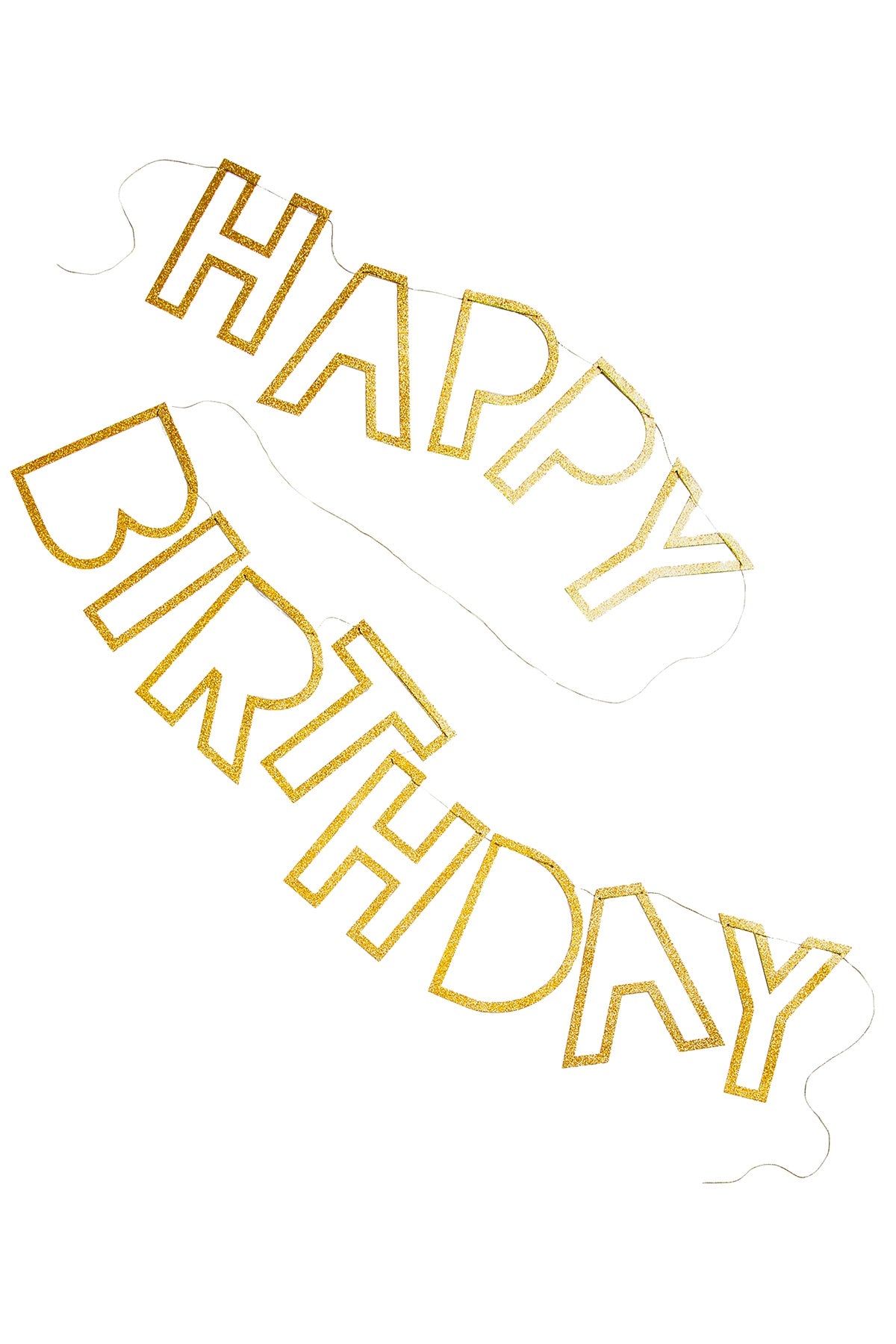 Meri Meri Gold Outline Happy Birthday Garland