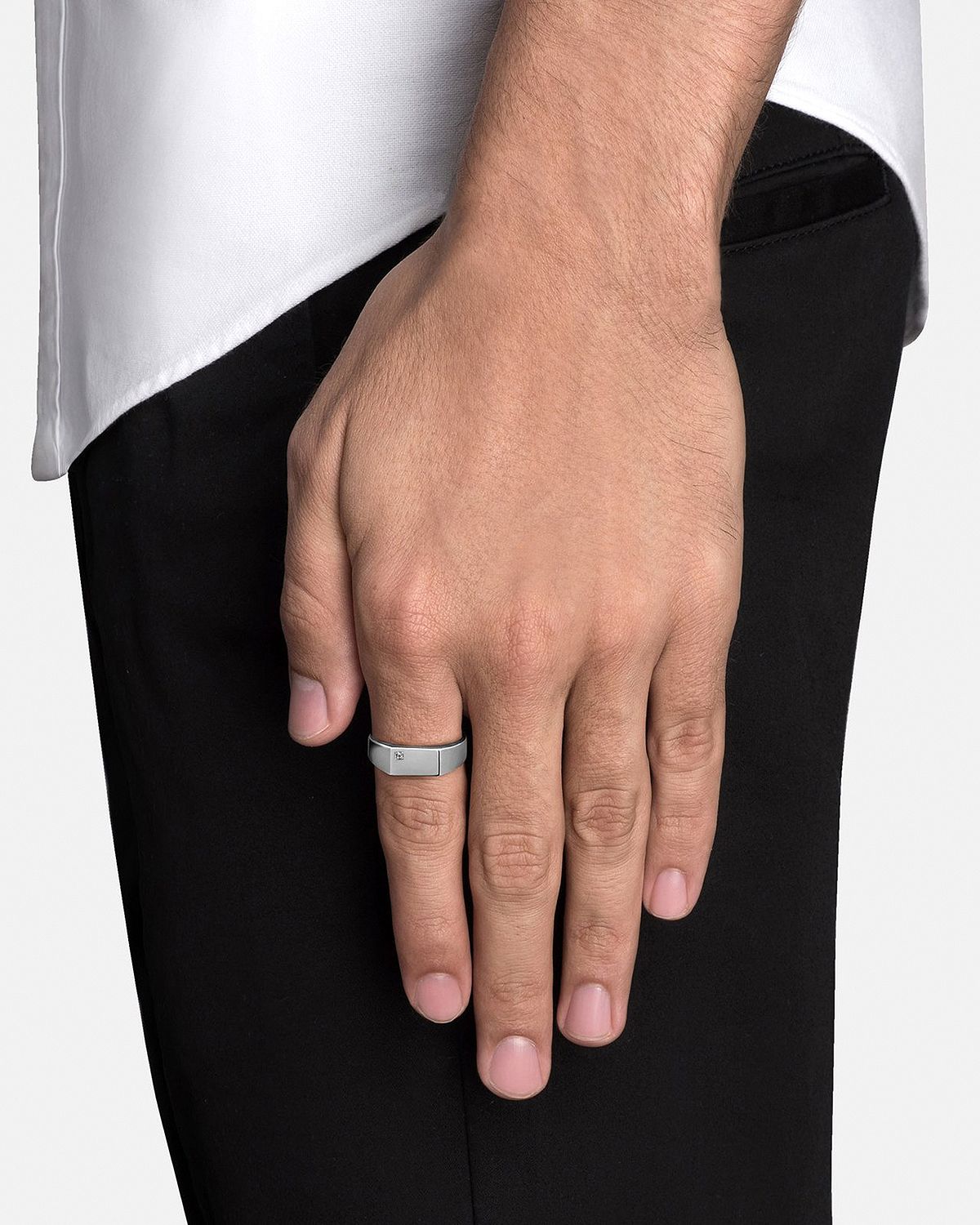 Miansai Diamond Signet Ring Silver