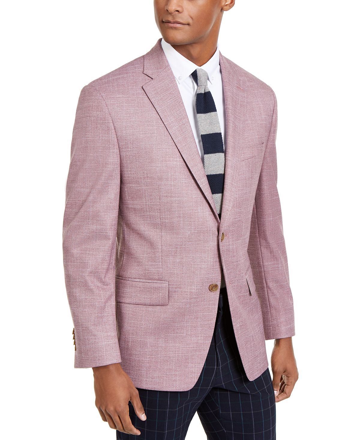 Michael Kors Classic-fit Light Burgundy Textured Sport Coat Mauve
