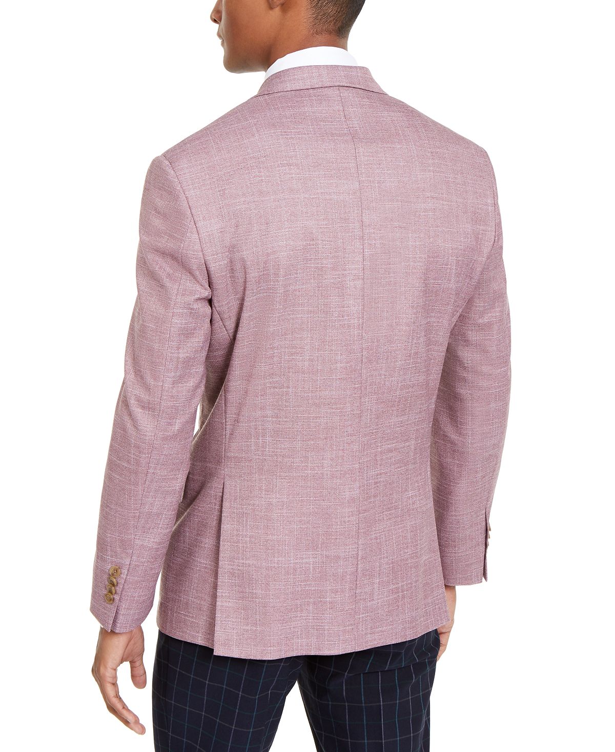 Michael Kors Classic-fit Light Burgundy Textured Sport Coat Mauve