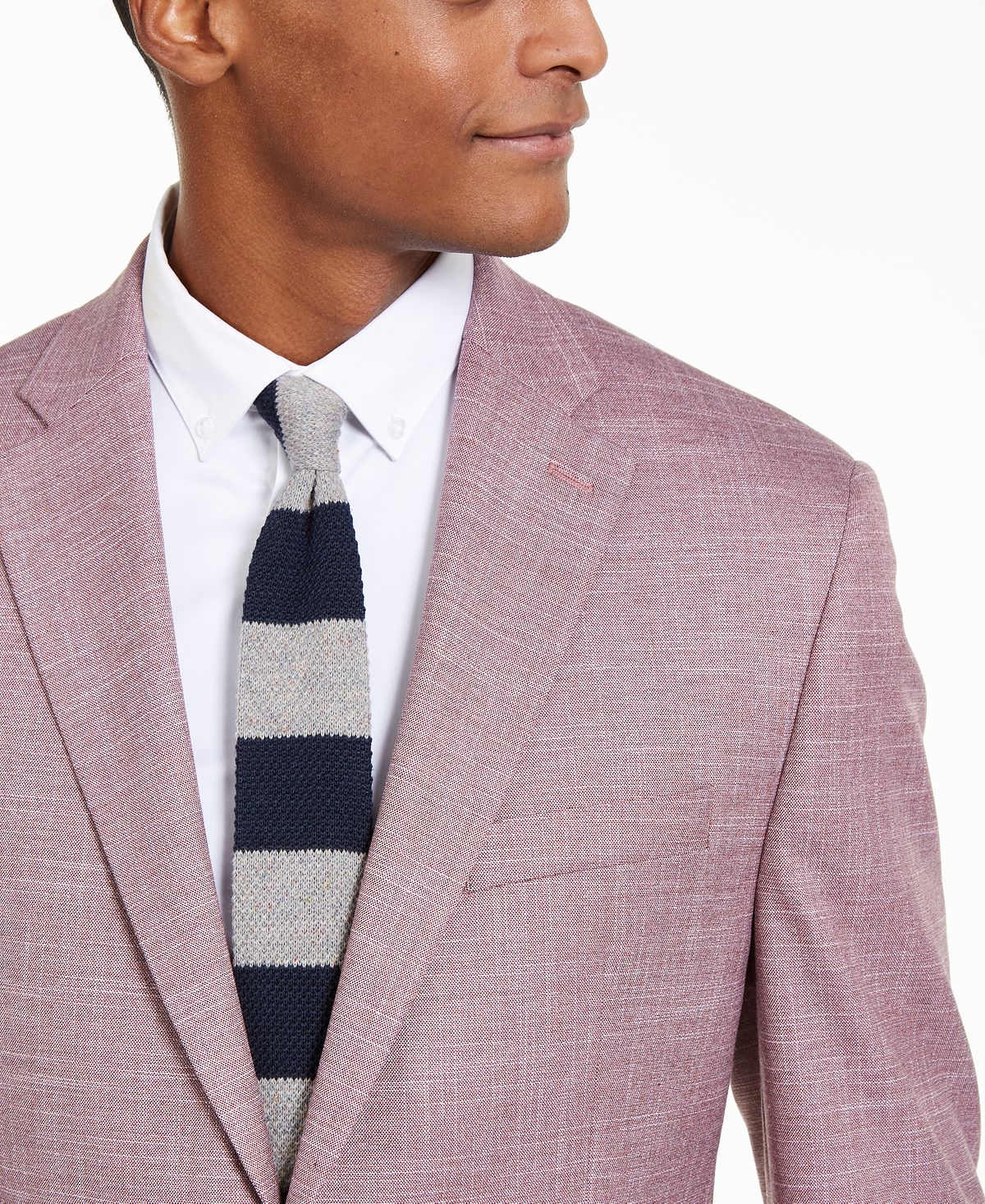 Michael Kors Classic-fit Light Burgundy Textured Sport Coat Mauve