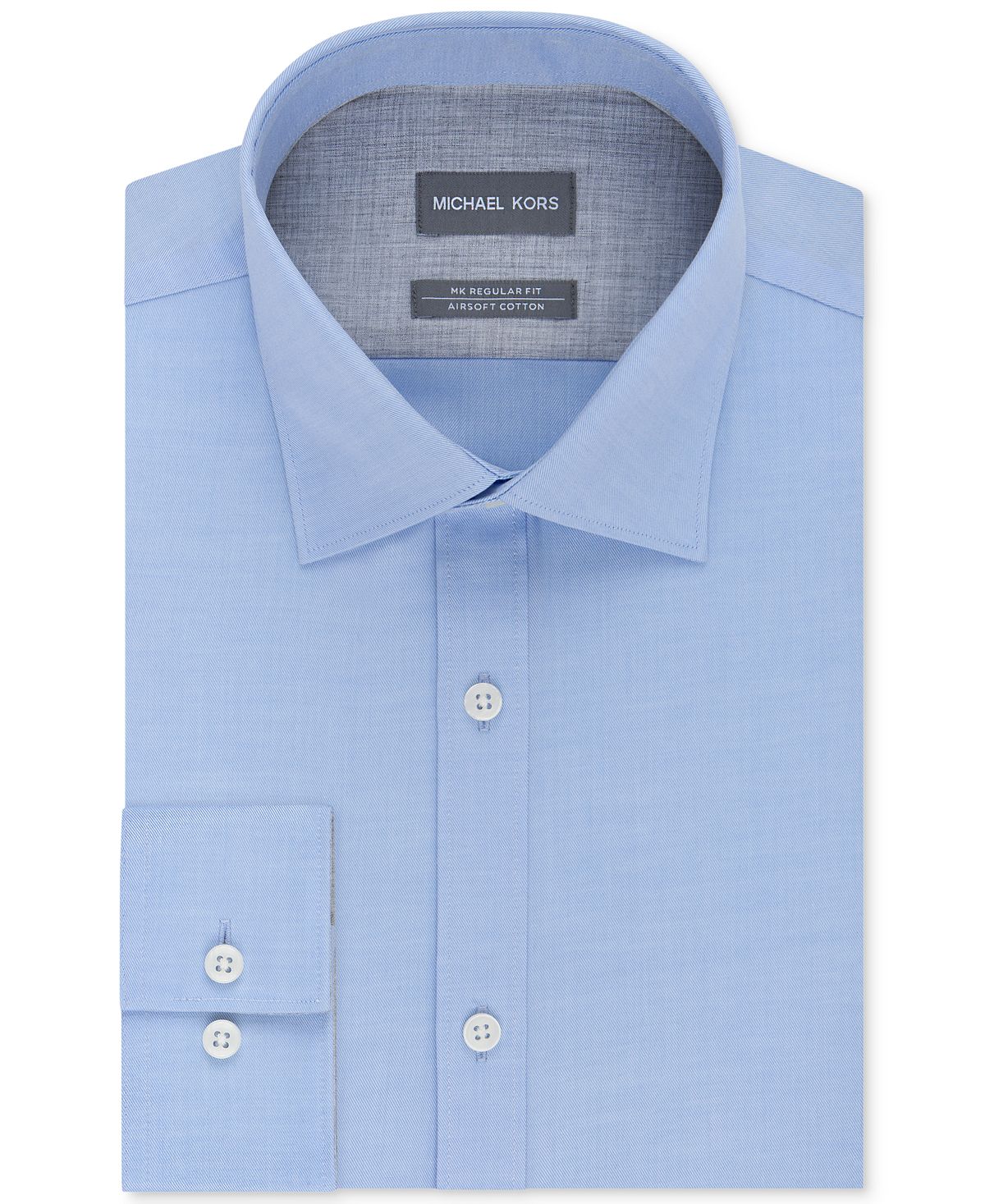 Michael Kors Classic/regular Fit Non-iron Airsoft Performance Solid Dress Shirt Online Exclusive Afternoon Sky