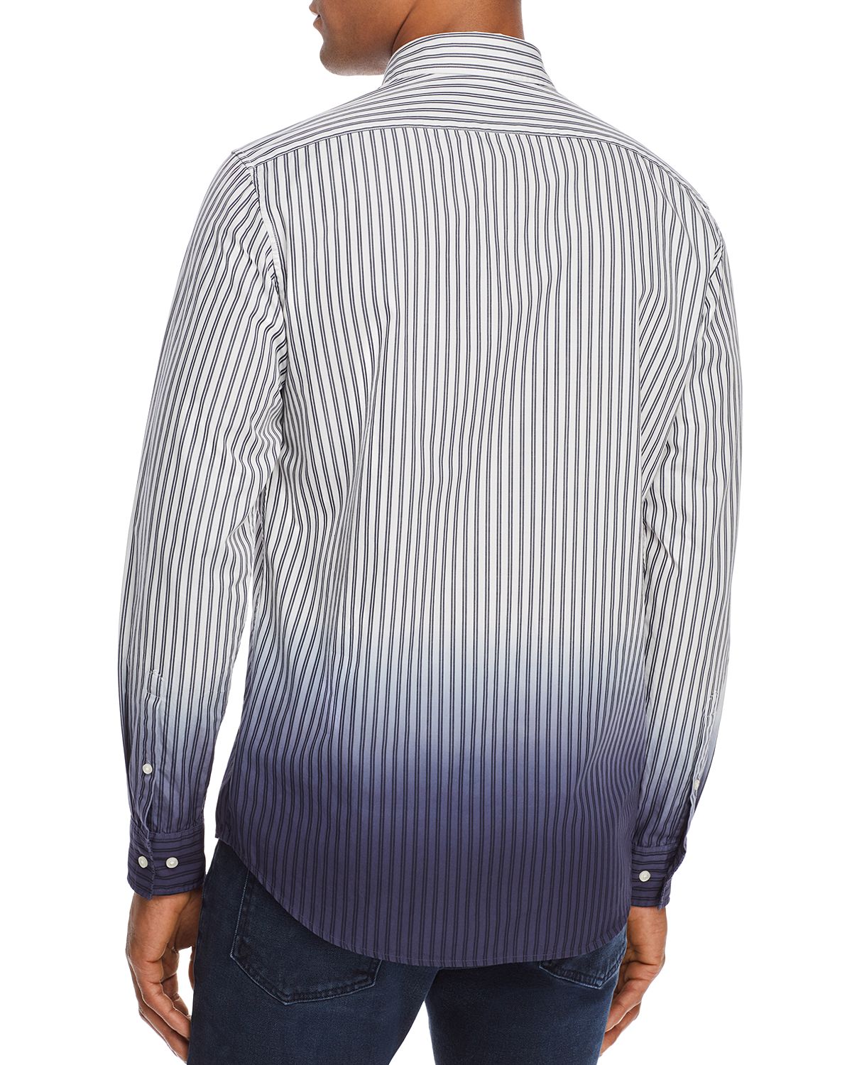 Michael Kors Dip-dyed Striped Slim Fit Shirt Midnight