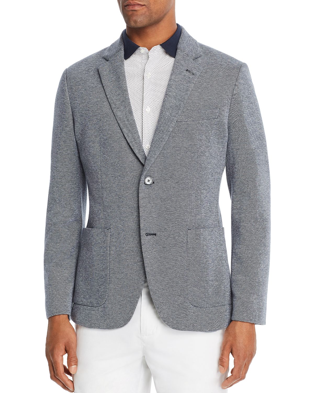 Michael Kors Piqu Classic Fit Blazer Midnight