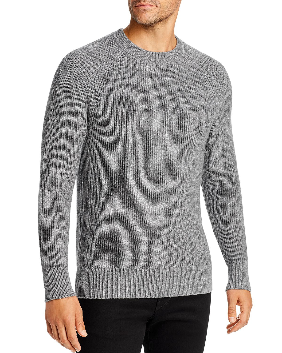 Michael Kors Ribbed Crewneck Sweater Ash Melange