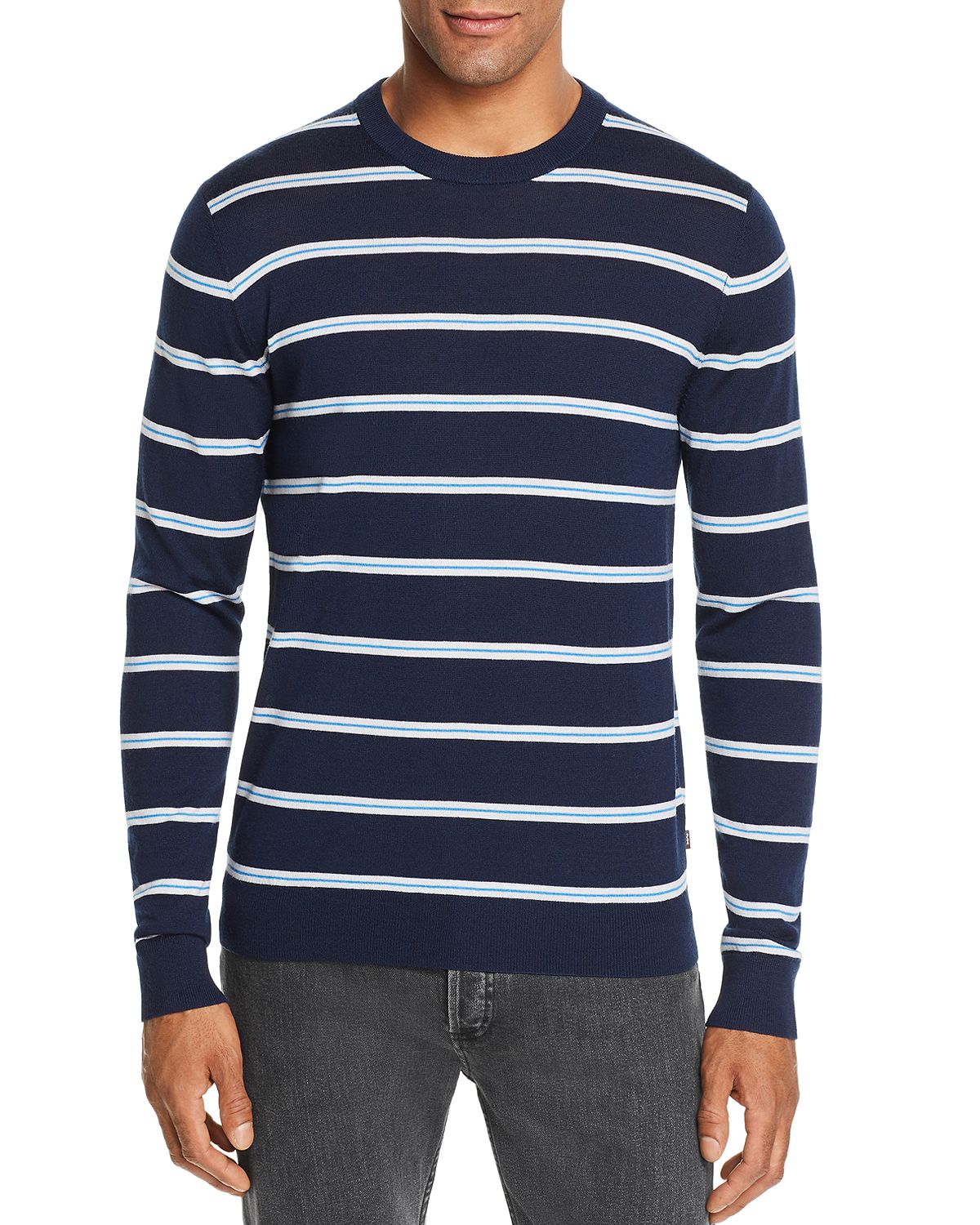 Michael Kors Striped Crewneck Sweater Midnight