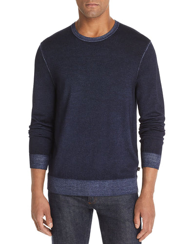 Michael Kors Washed Merino Wool Crewneck Sweater Midnight