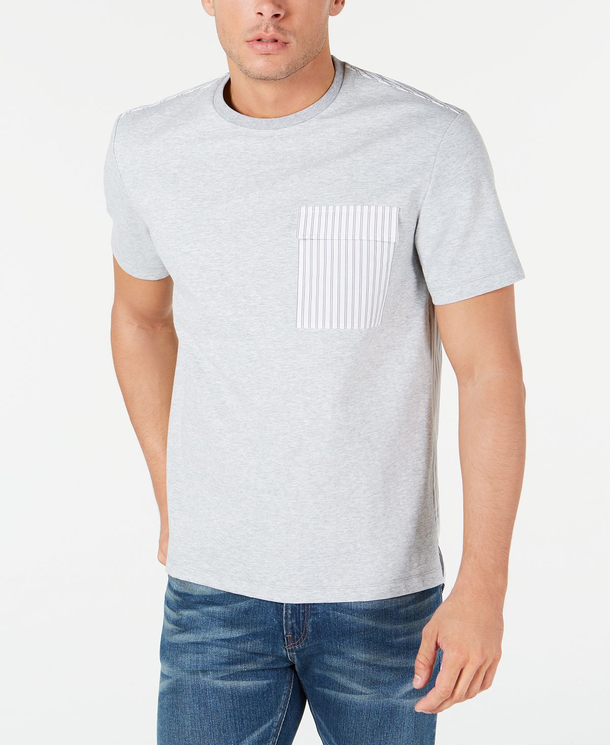Michael Kors Woven Mixed T-shirt Heather Grey