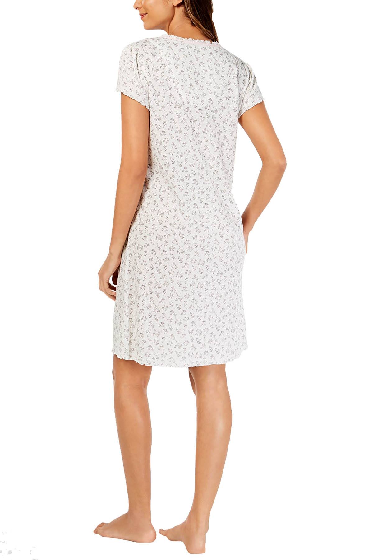 Miss Elaine Grey/Pink Printed Short Nightgown