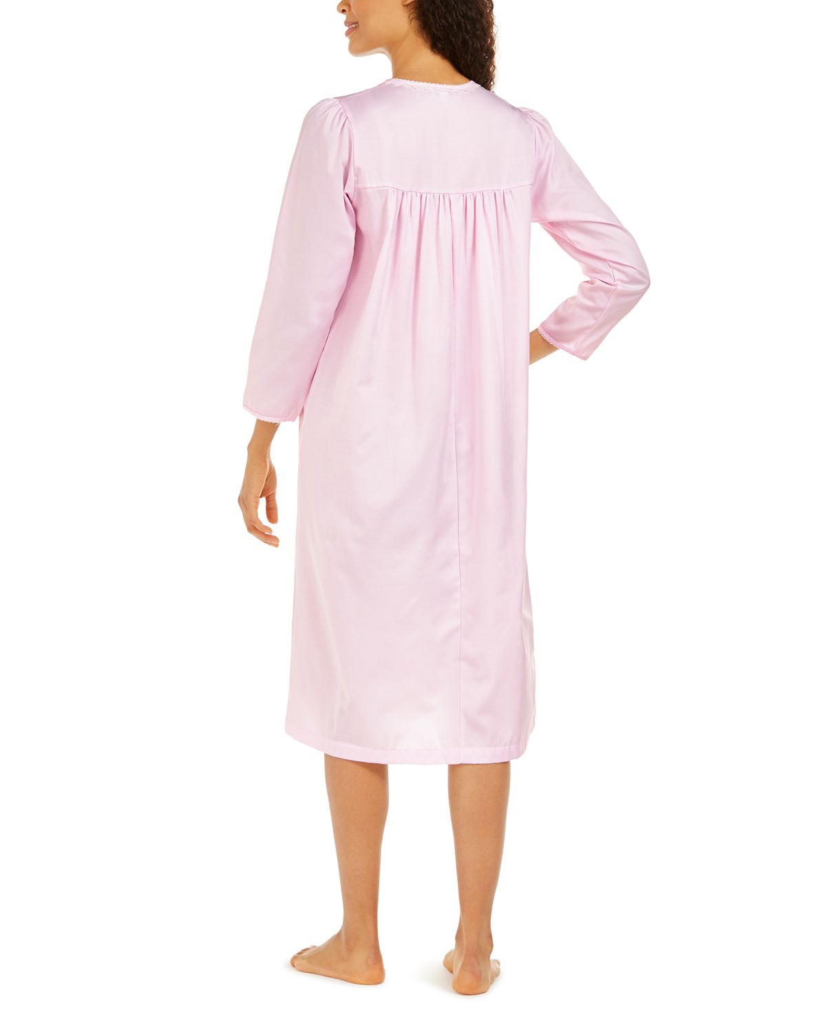 Miss Elaine Wo Brushed Back Satin Nightgown Pink