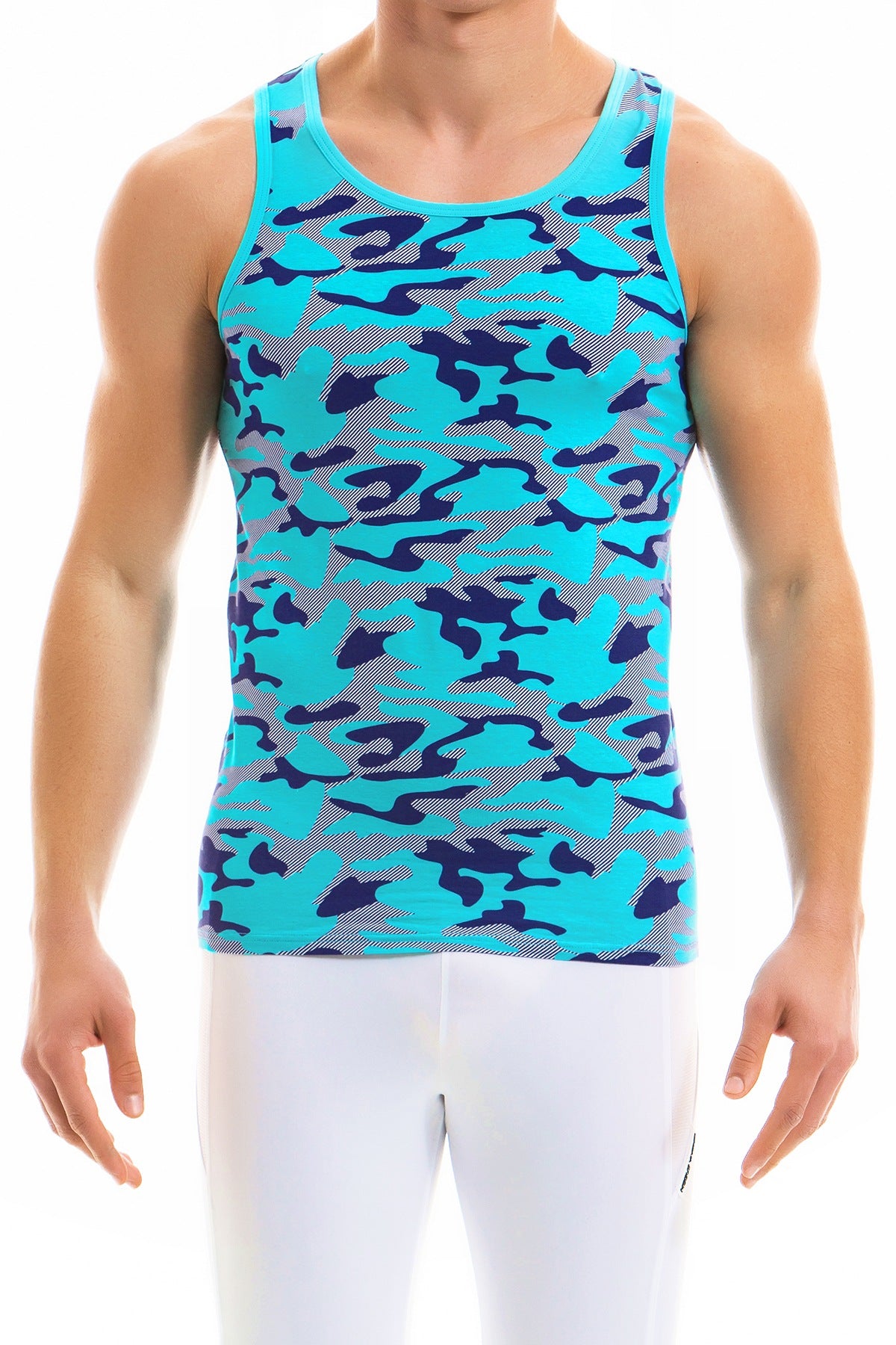 Modus Vivendi Camo Tank Top T Shirt Aqua