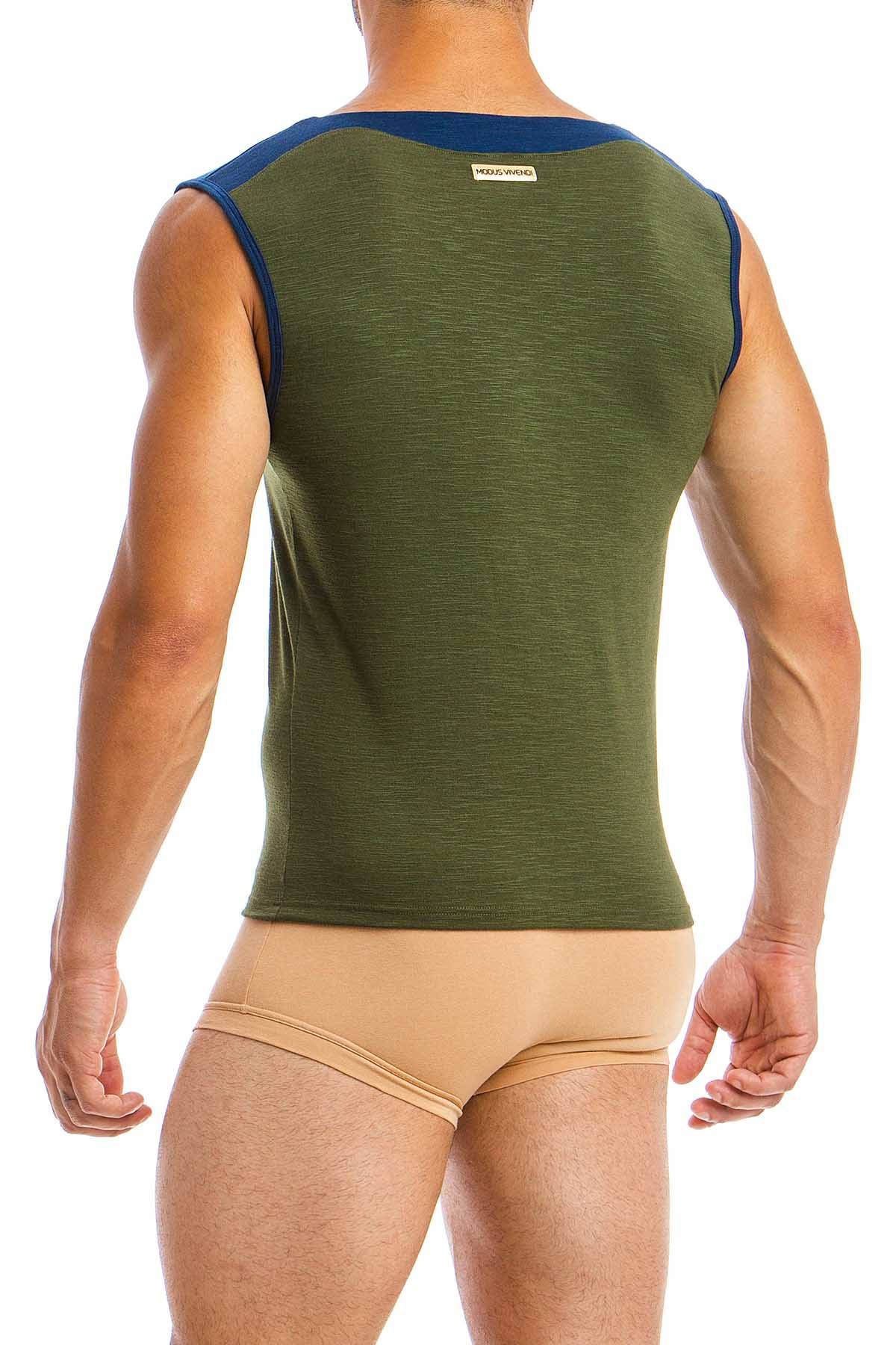 Modus Vivendi Khaki Slub Sleeveless Top