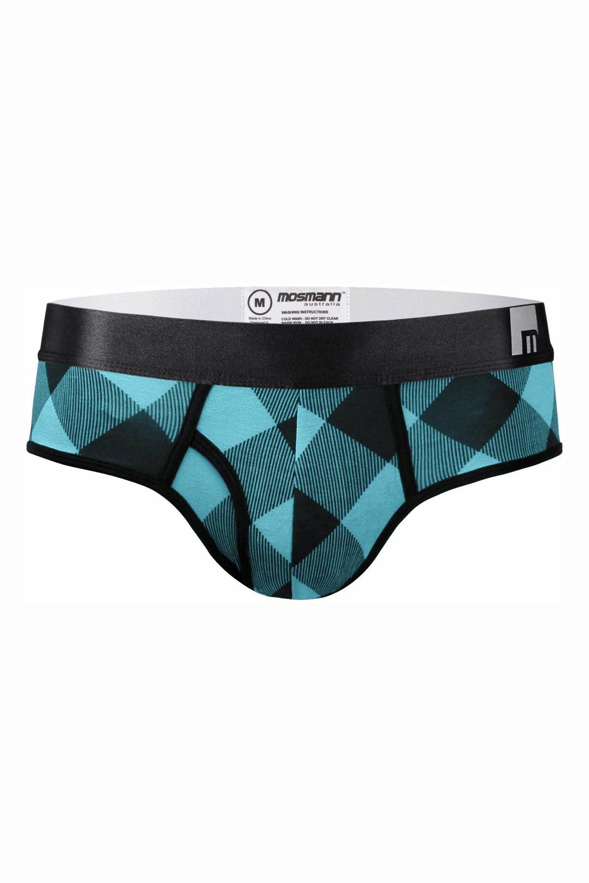 Mosmann Blue-Plaids Classic Bamboo Brief