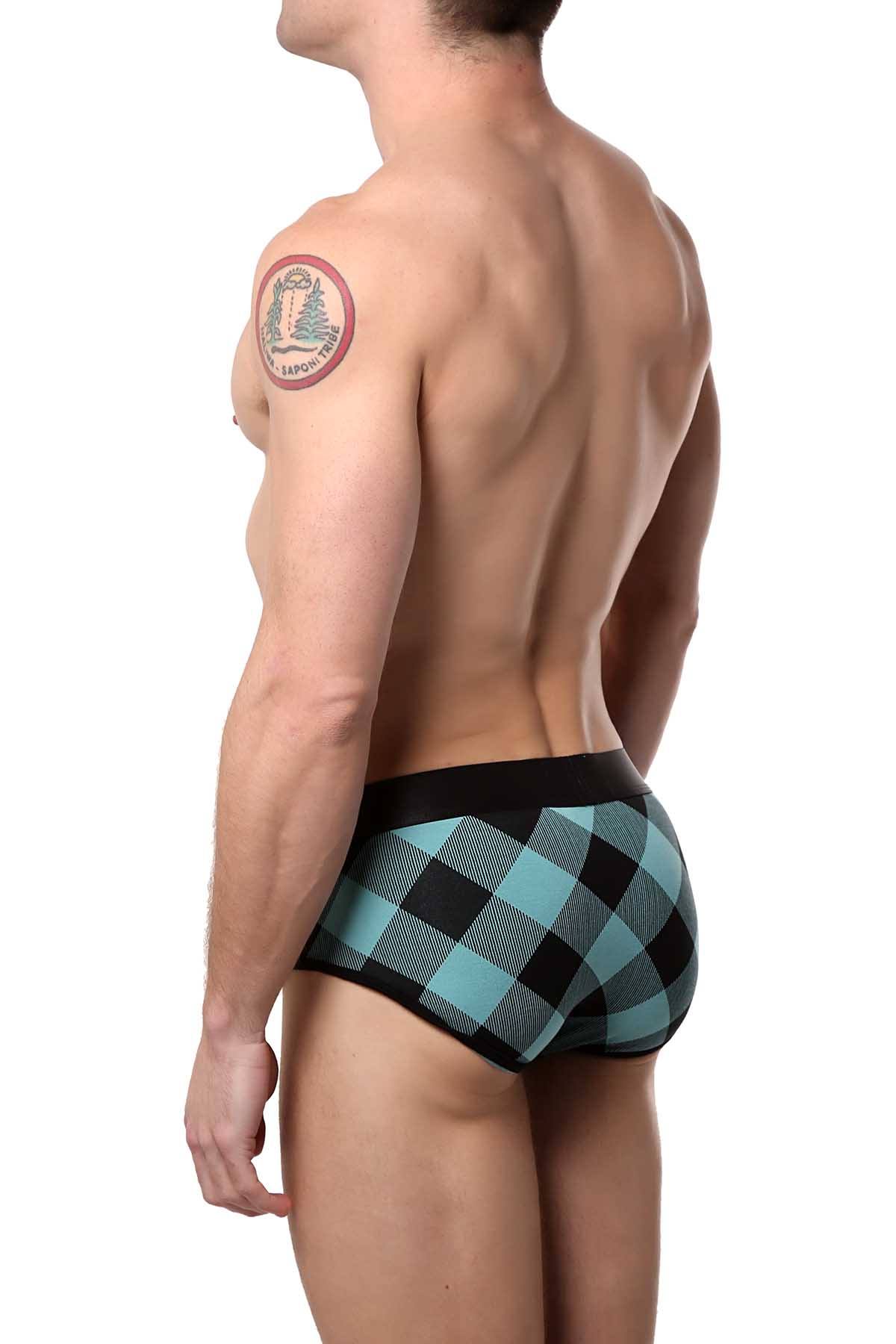 Mosmann Blue-Plaids Classic Bamboo Brief