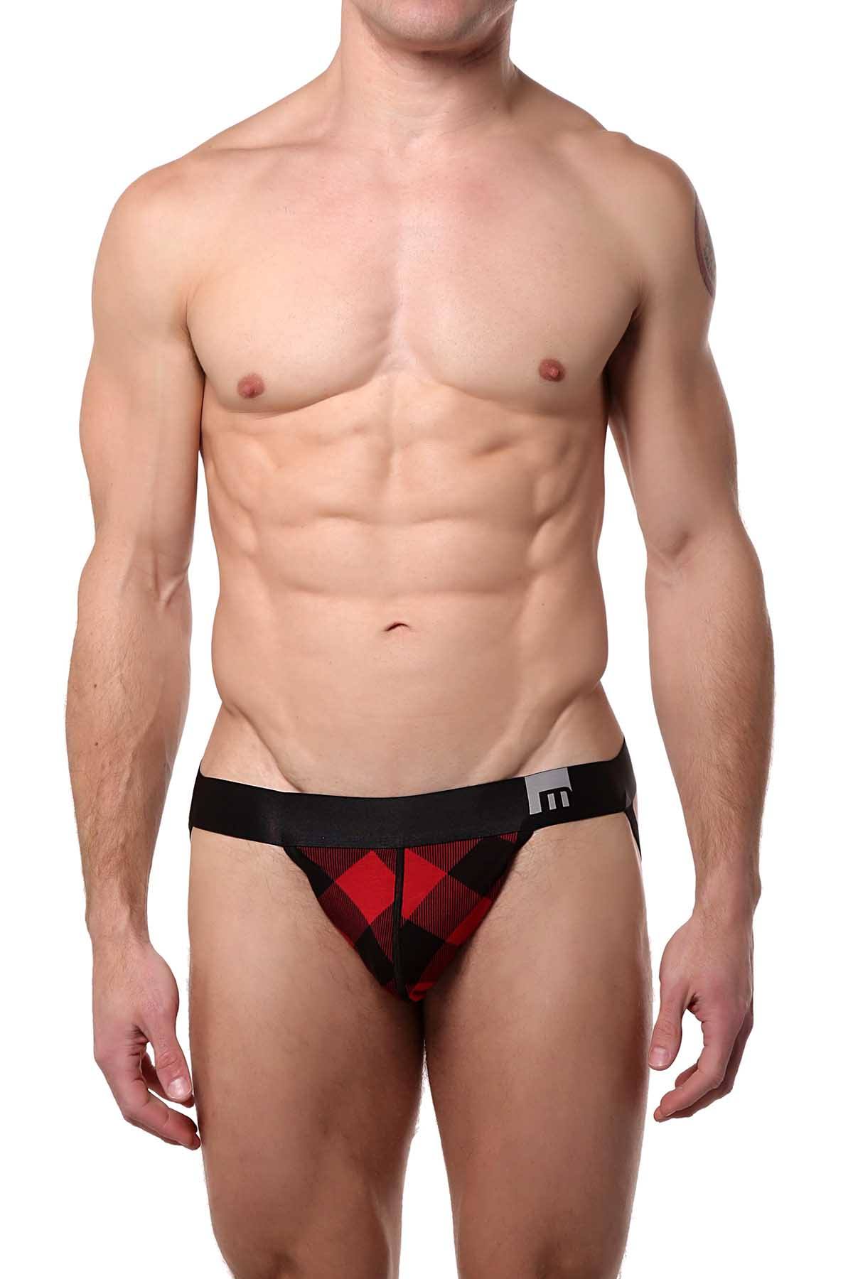 Mosmann Red-Plaid Classic Bamboo Jockstrap