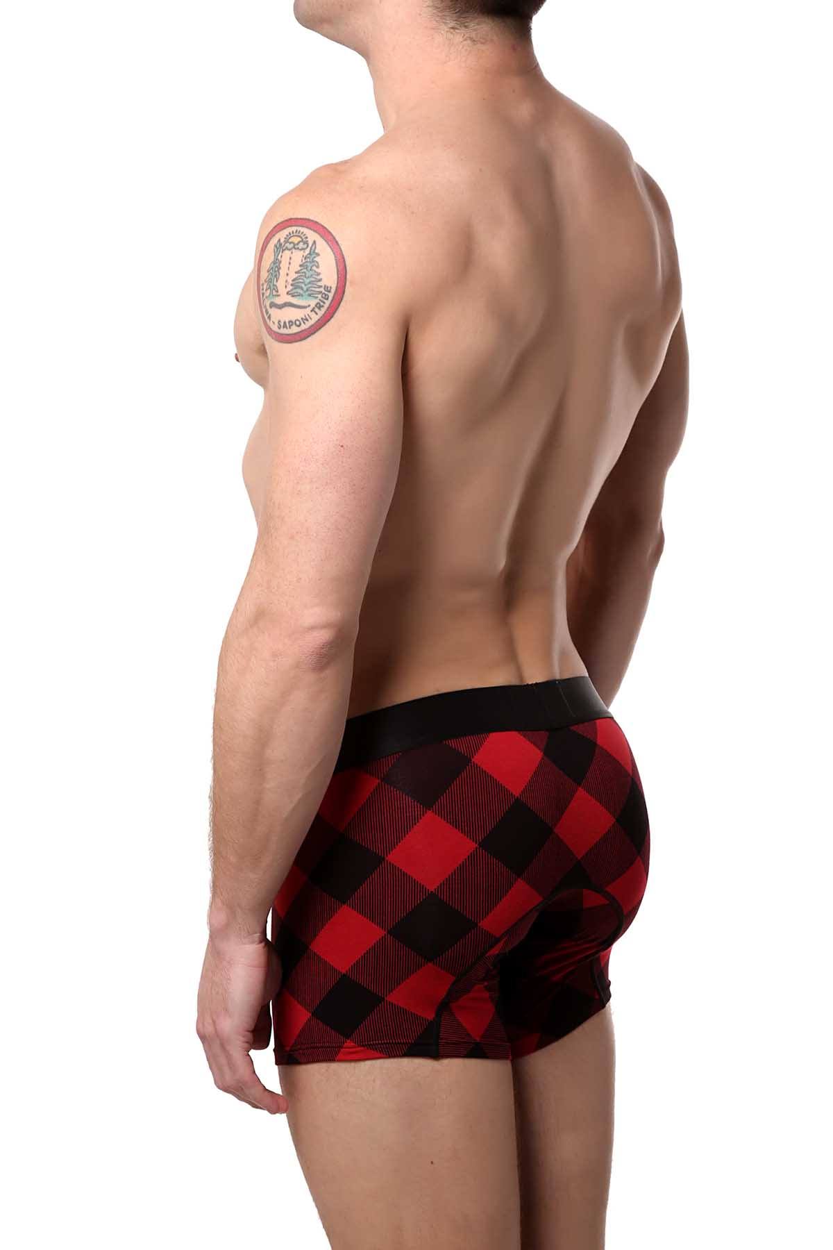 Mosmann Red-Plaids Classic Bamboo Boxer Brief