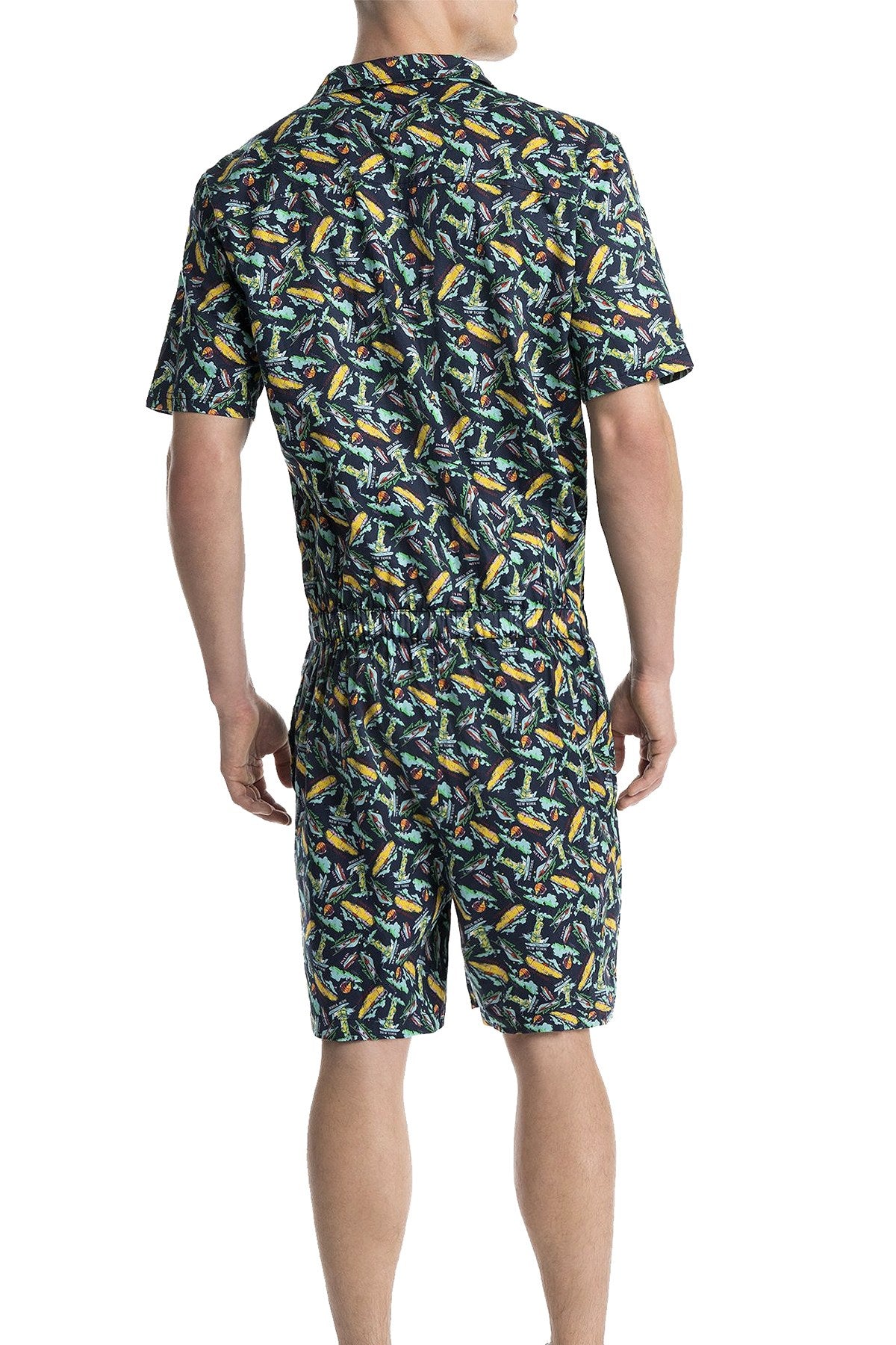 Mr.Turk x 2(X)IST Navy Tourist-Print Oversized Jumpsuit