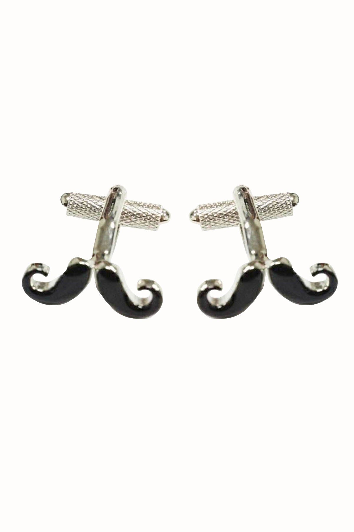 Mrs. Bow Tie Black Moustache Cufflinks