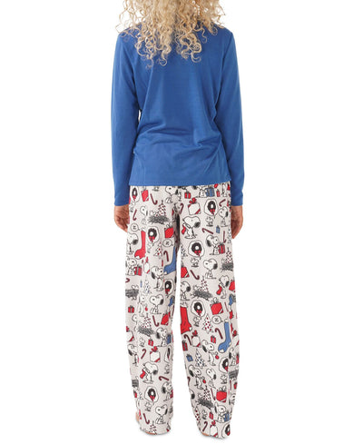 Munki Munki Matching Little & Big Kid Snoopy Holiday Family Pajama Set Grey
