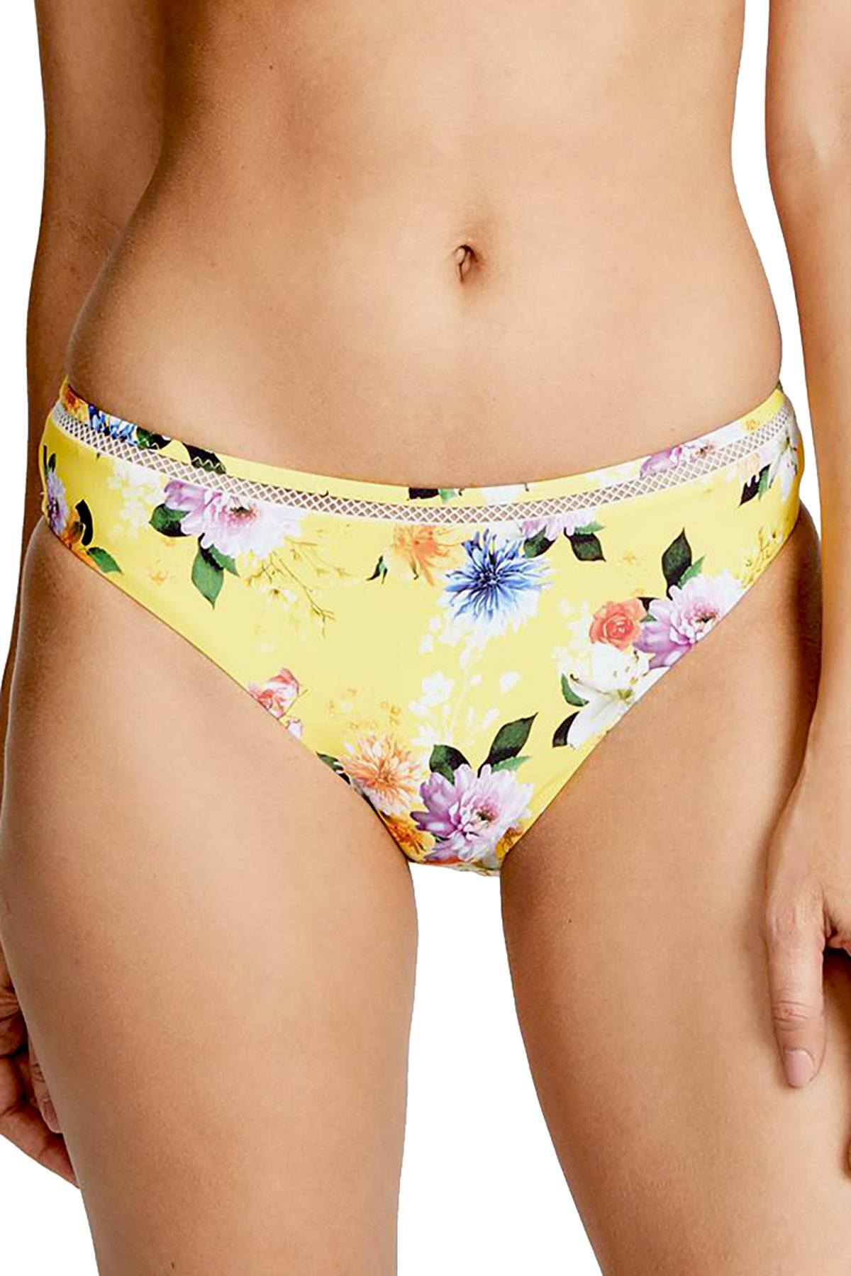 Nanette by Nanette Lepore Monaco Bouquet Hipster Bikini Bottom in Lemon