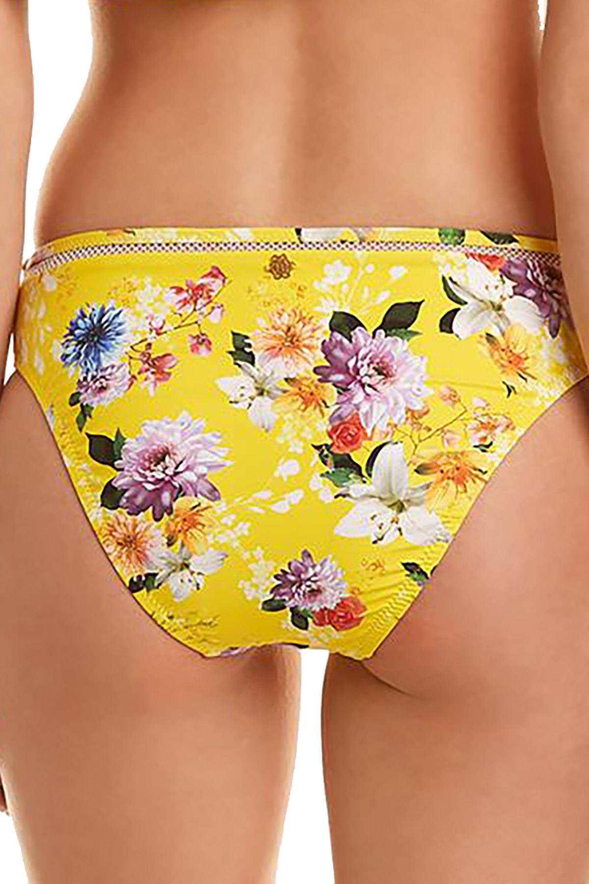Nanette by Nanette Lepore Monaco Bouquet Hipster Bikini Bottom in Lemon